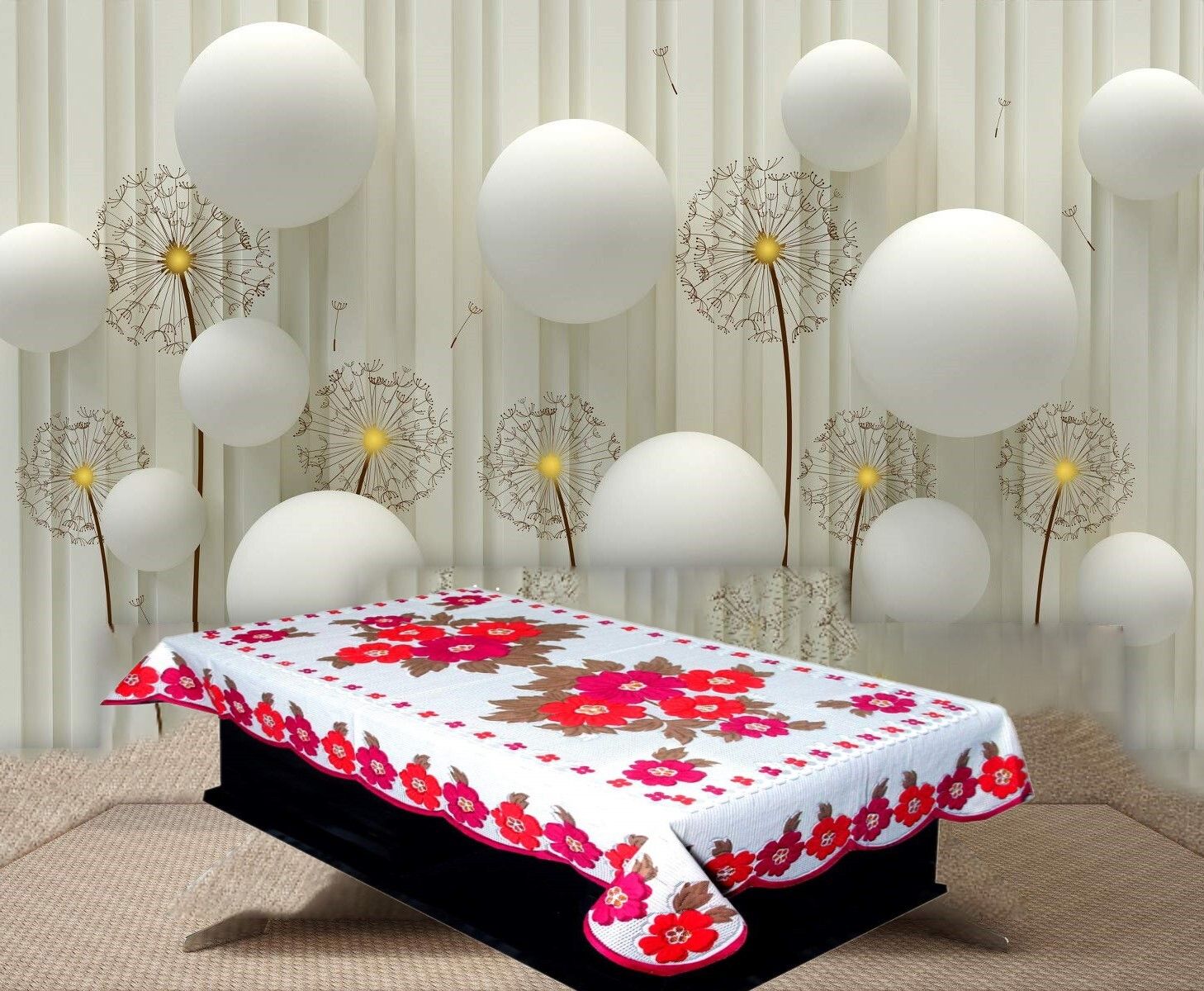 ag creations Cotton 4 Seater Floral Table Cover-picture-14