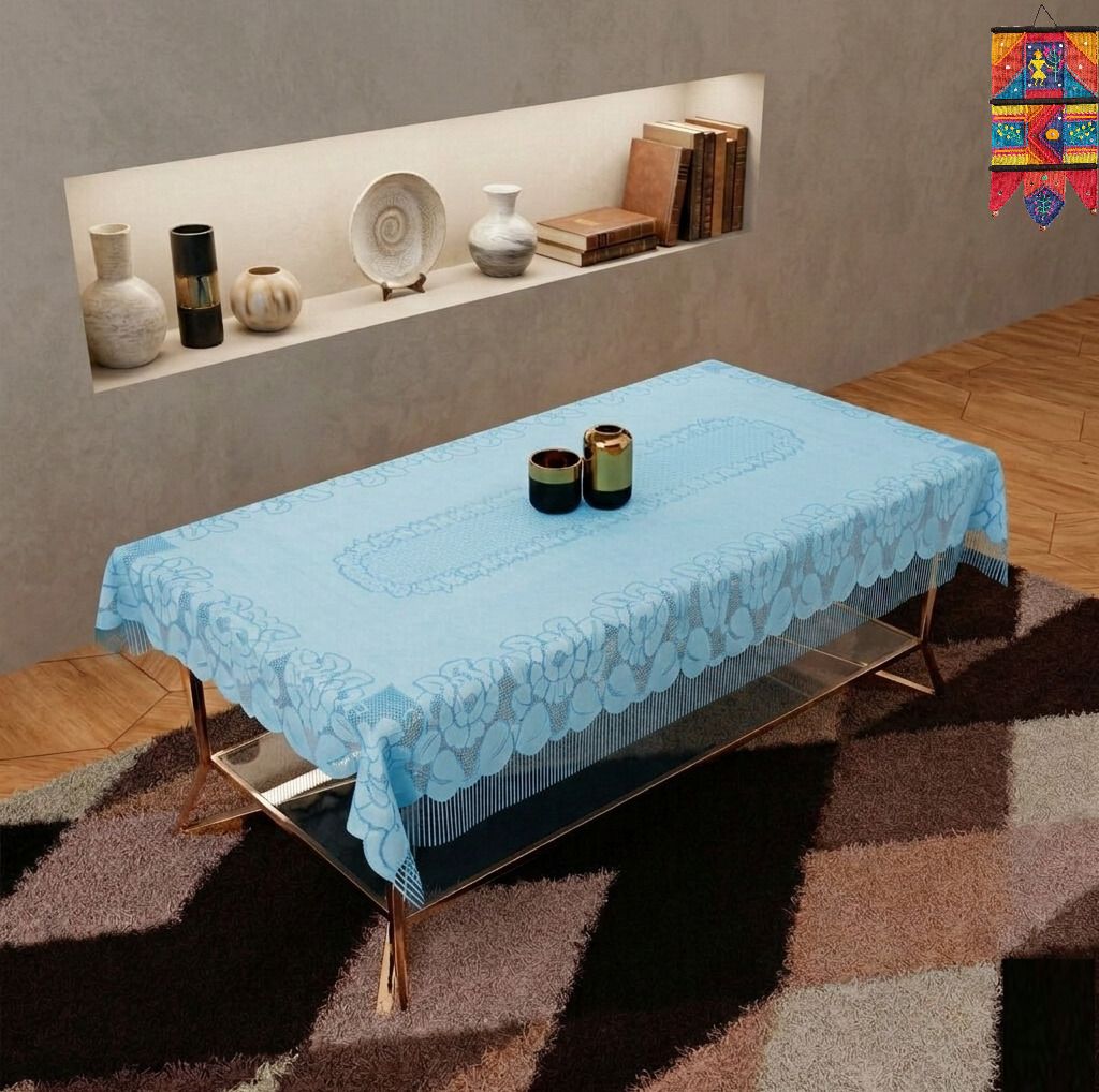 Cotton 4 Seater Self Design Table Cover-image-23