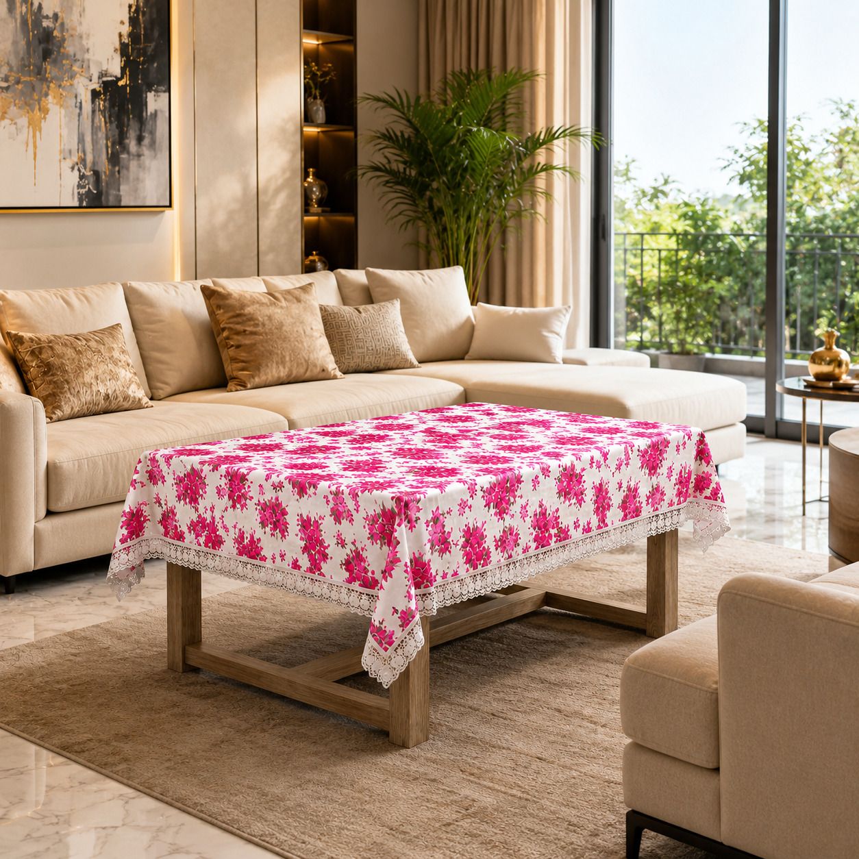 wani Plastic, PVC 4 Seater Solid, Floral Table Cover-picture-10