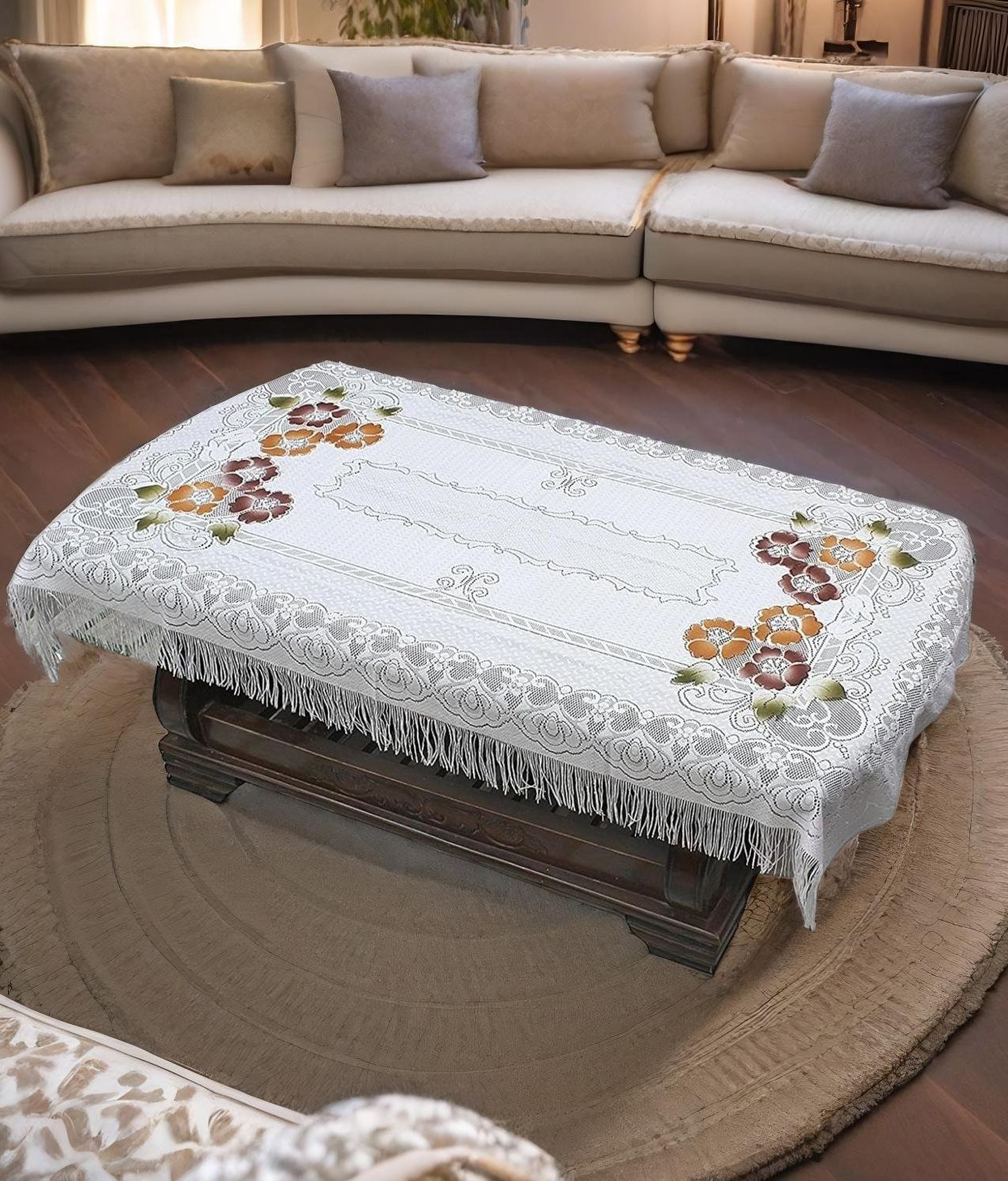 pk craft Cotton 2 Seater Floral Table Cover-picture-42