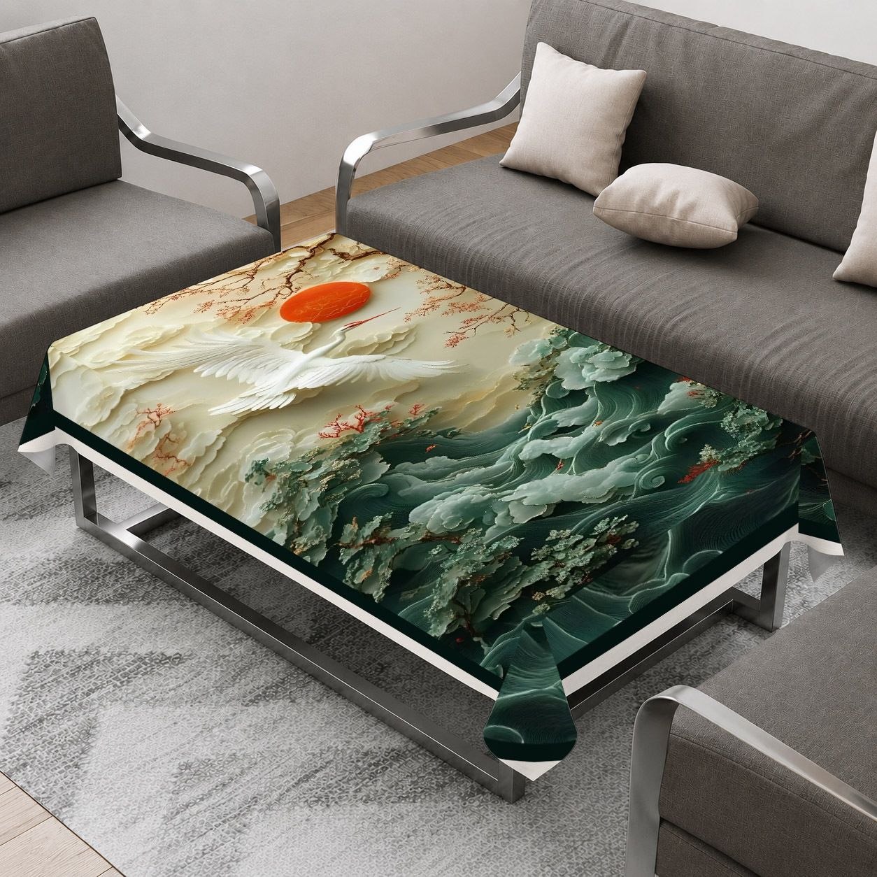 hollywood styles Velvet 4 Seater Printed Table Cover-picture-16