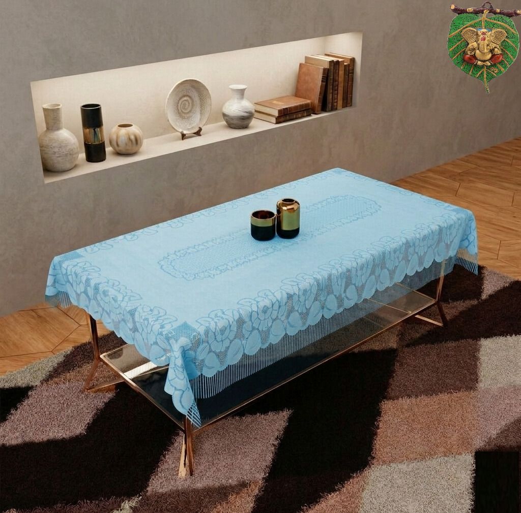 Cotton 4 Seater Self Design Table Cover-image-35