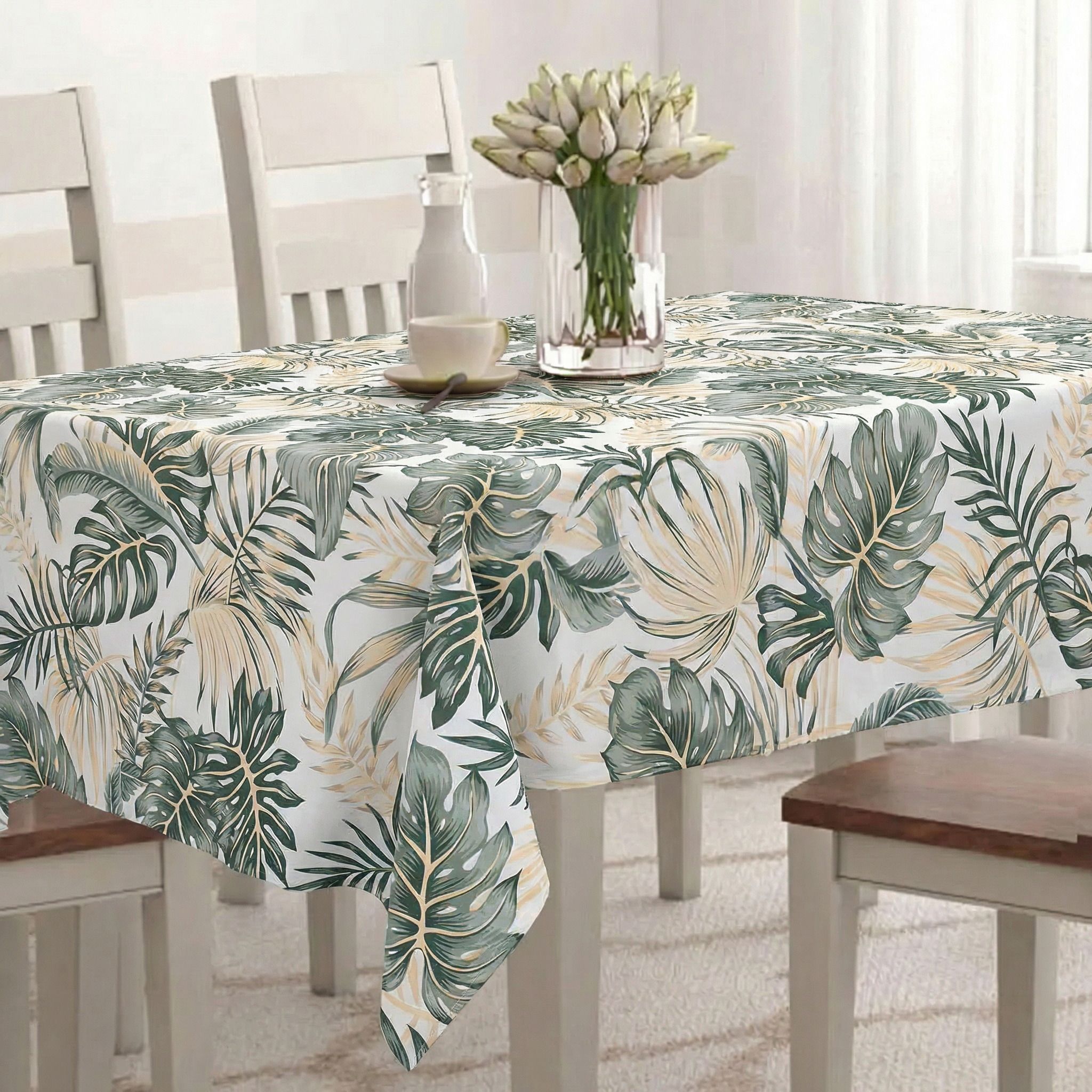 PVC 8 Seater Floral, Printed Table Cover-image-40