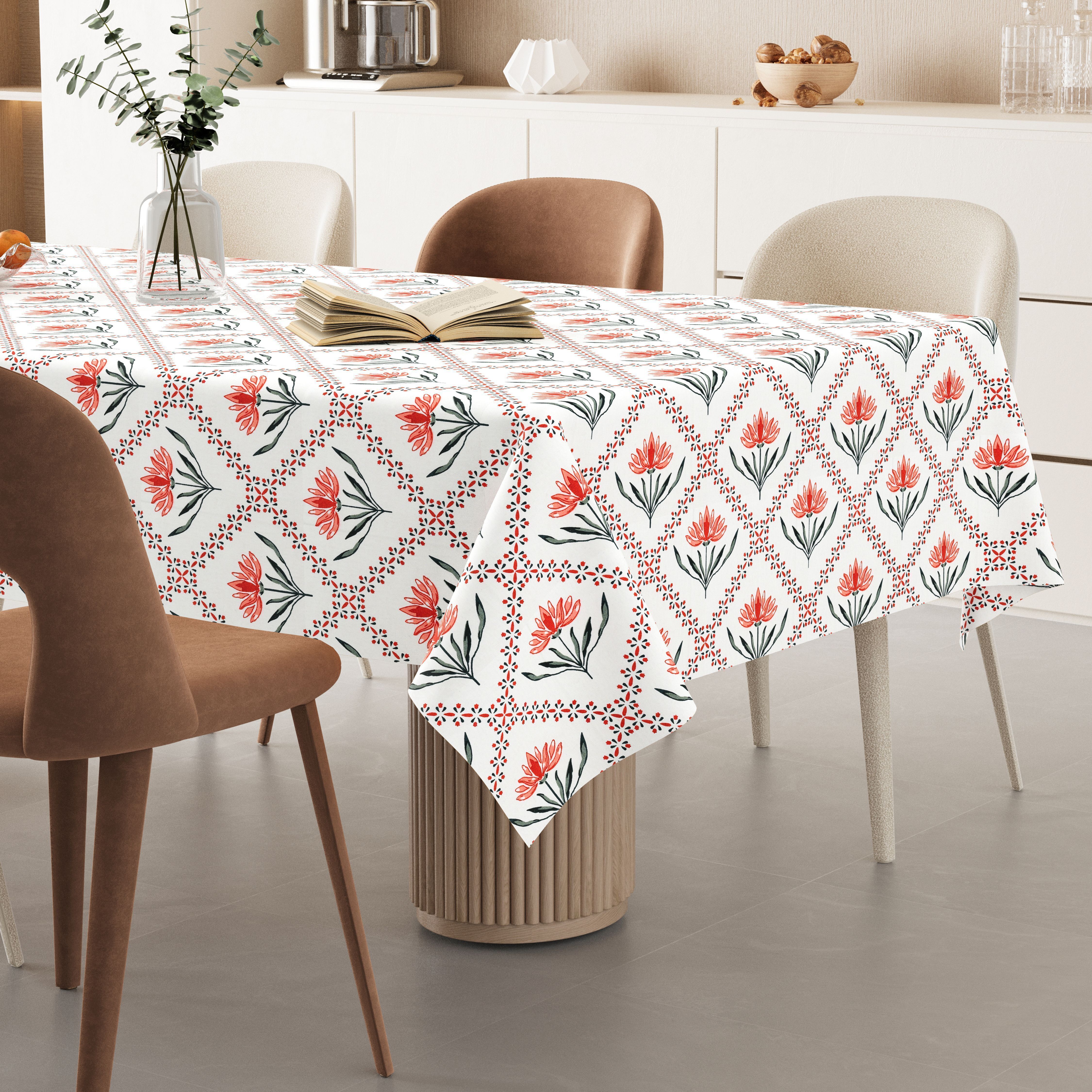 flipkart smartbuy Cotton 6 Seater Printed Table Cover-picture-33