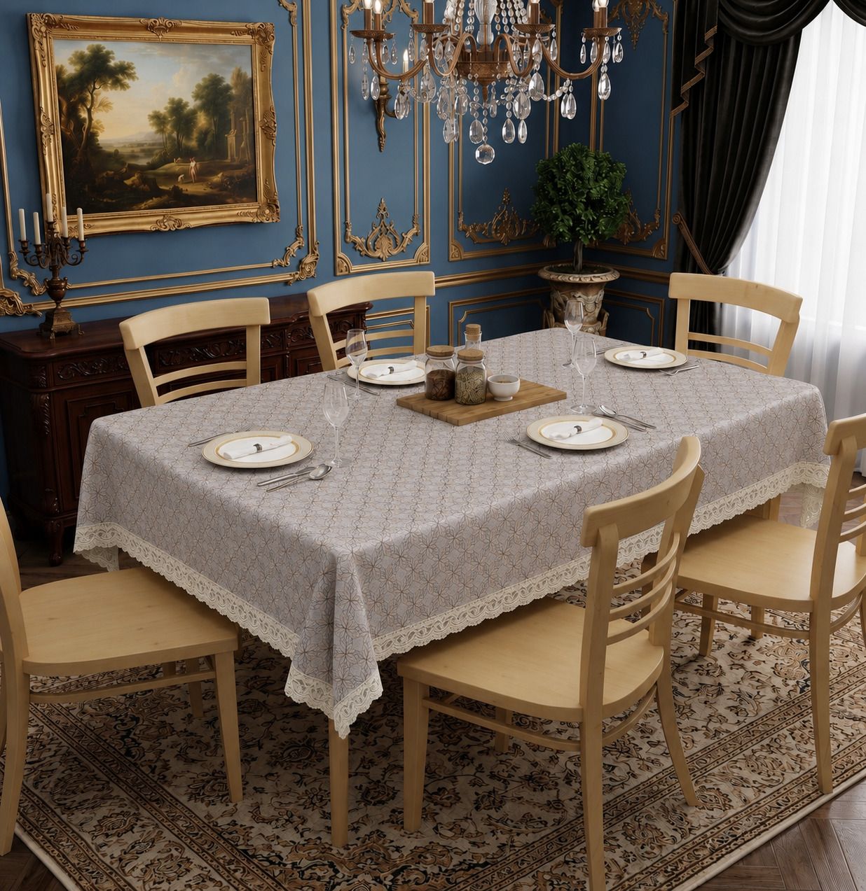 PVC 6 Seater Abstract Table Cover-image-26
