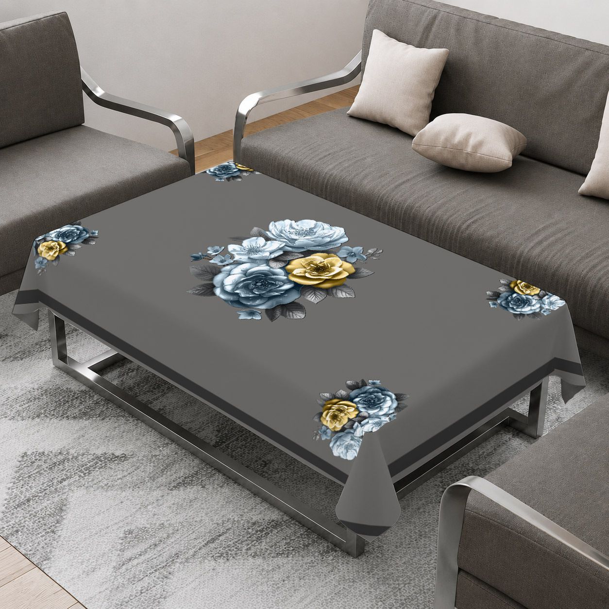 flipkart smartbuy Velvet 4 Seater Printed Table Cover-picture-26