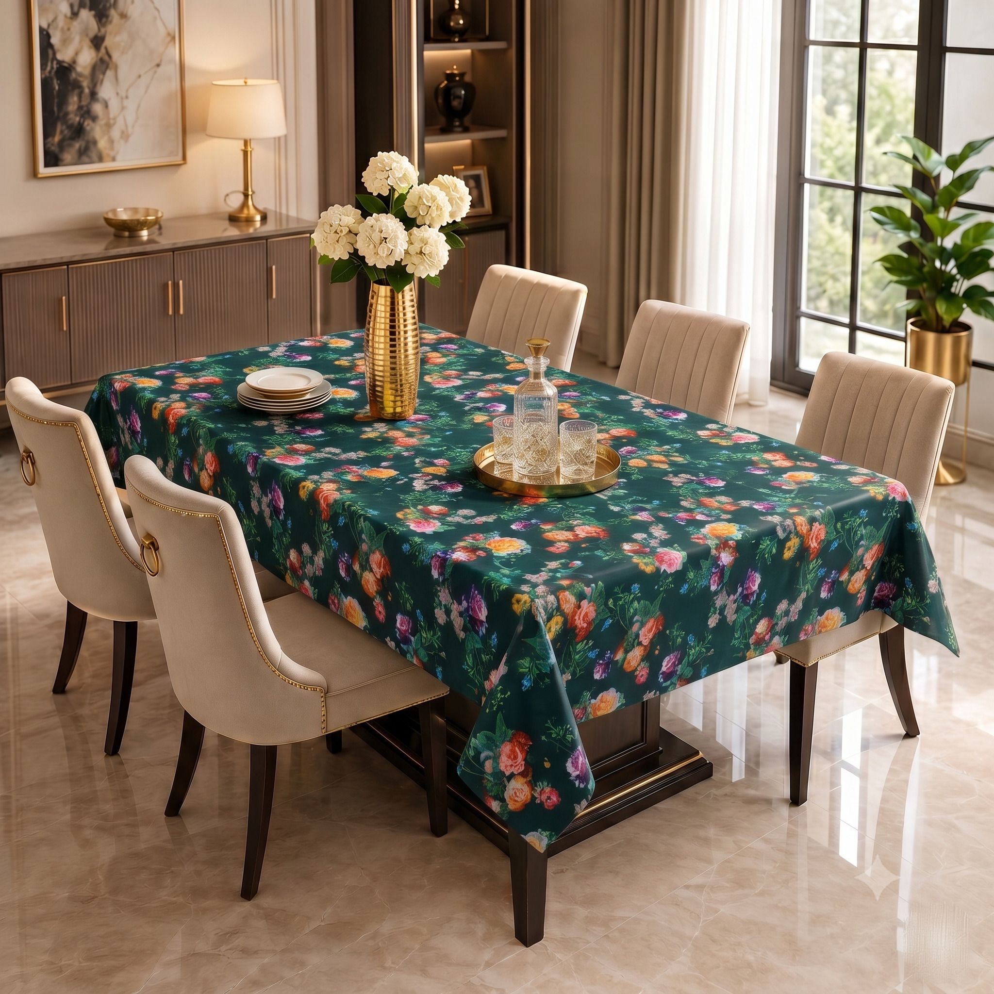 hovenza PVC 4 Seater Floral Table Cover-picture-9