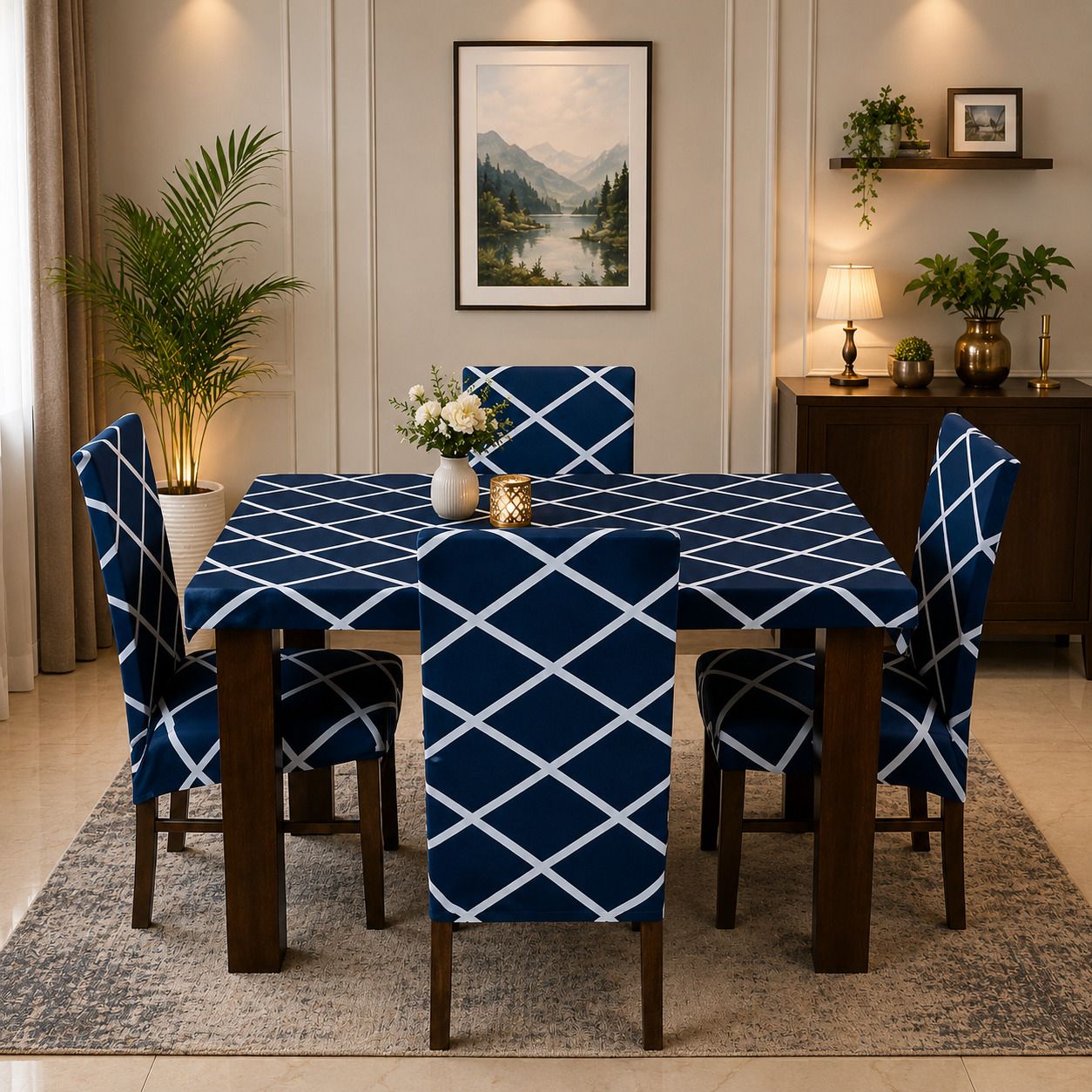 gouravfab Polyester 2 Seater Damask Table Cover-picture-31