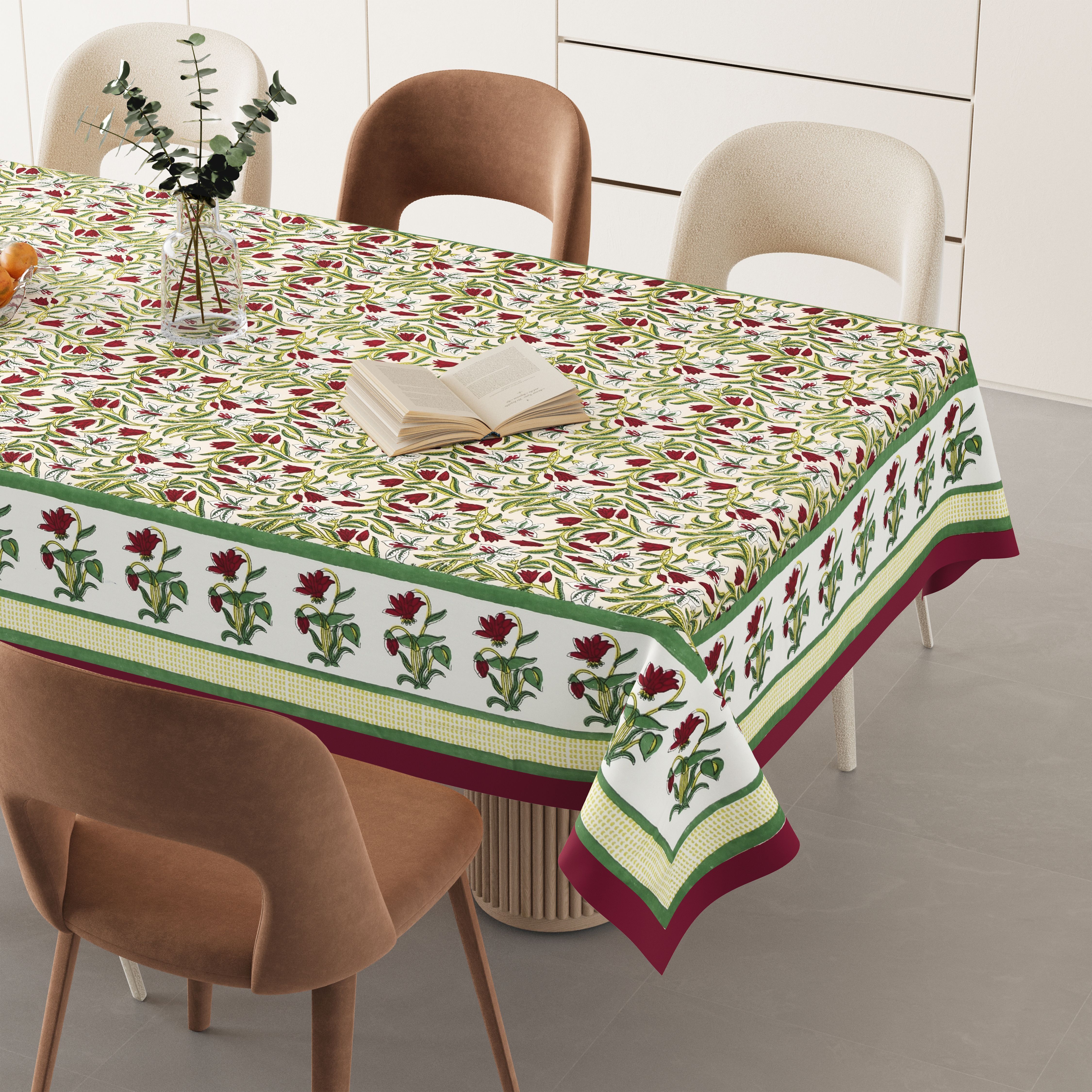 flipkart smartbuy Cotton 6 Seater Printed Table Cover-picture-25