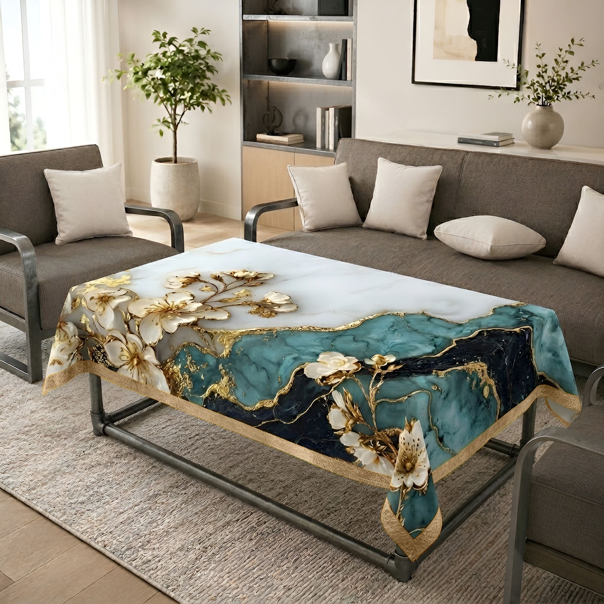 ryka Velvet 4 Seater Floral Table Cover-picture-22