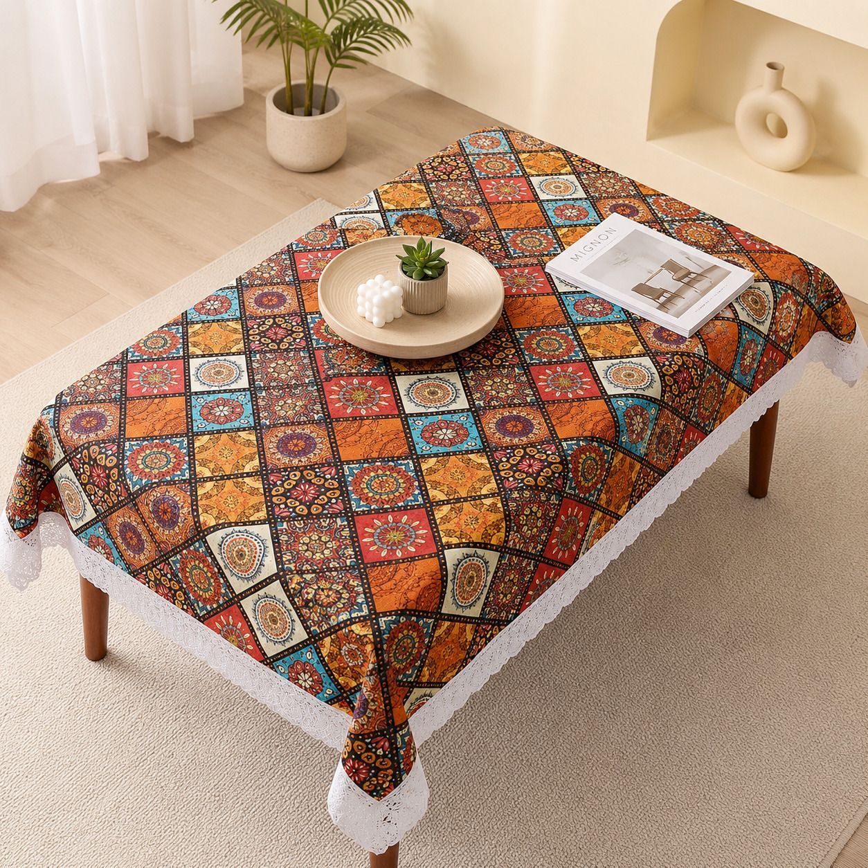 getgol home PVC 4 Seater Printed Table Cover-picture-14