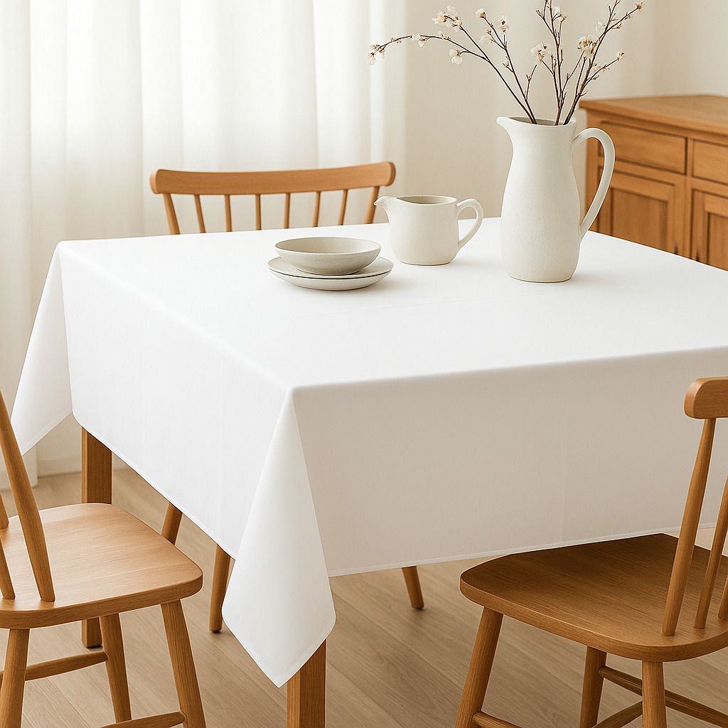 Cotton 4 Seater Solid Table Cover-image-4