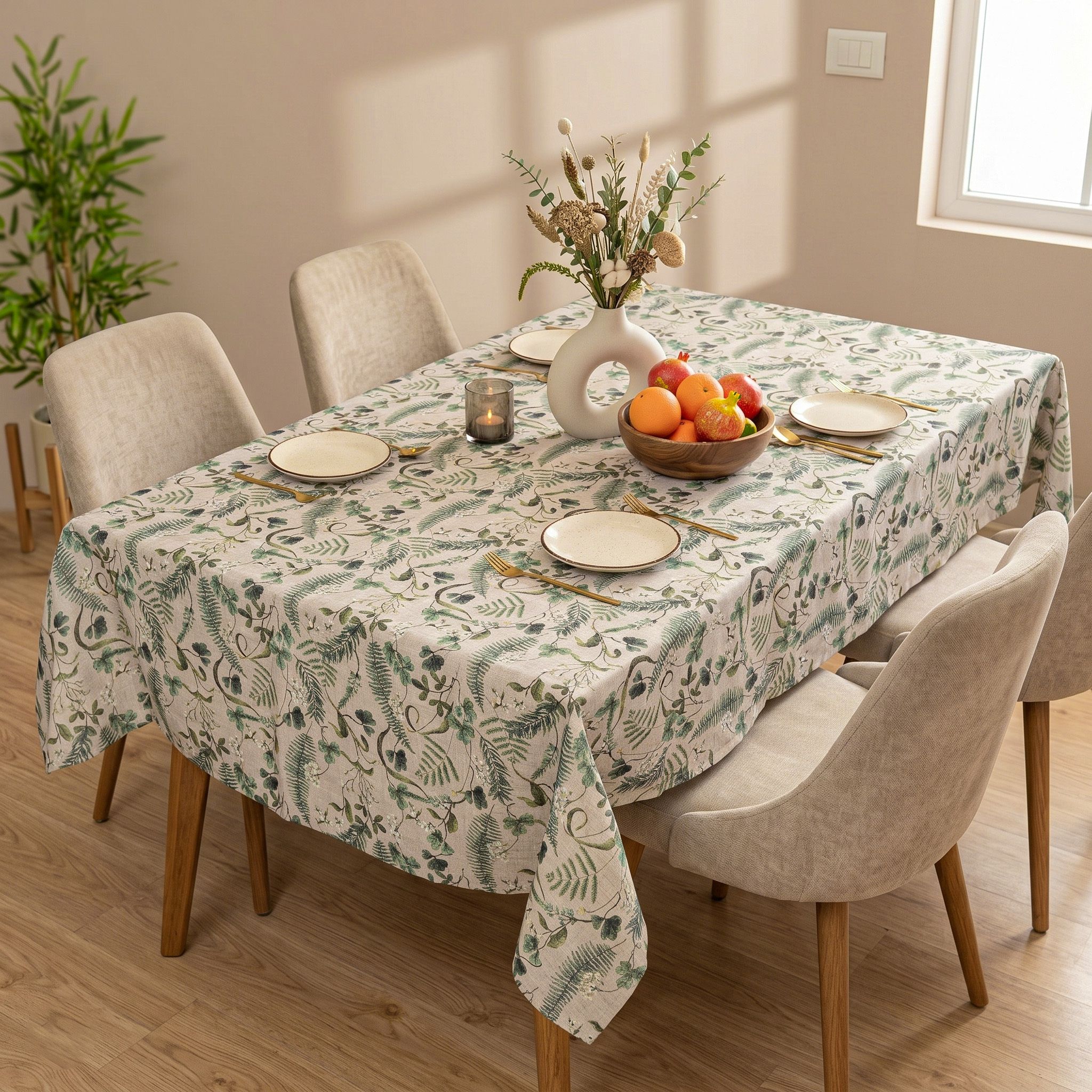 rhome Polyester 4 Seater Floral Table Cover-picture-38
