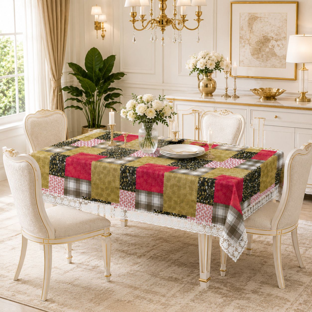 wani Plastic, PVC 4 Seater Floral Table Cover-picture-8
