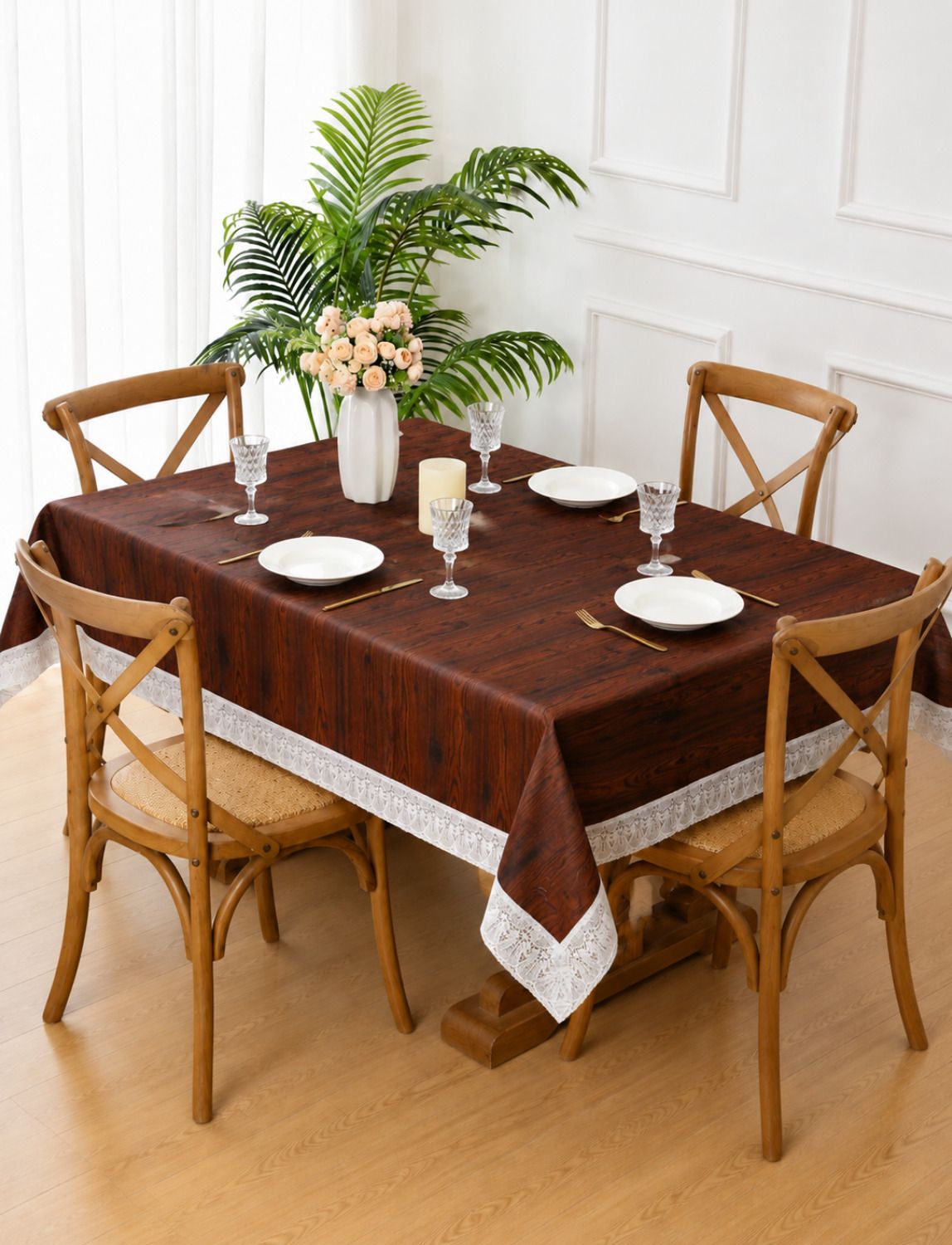 kitchenverahome PVC 6 Seater Printed Table Cover-picture-1