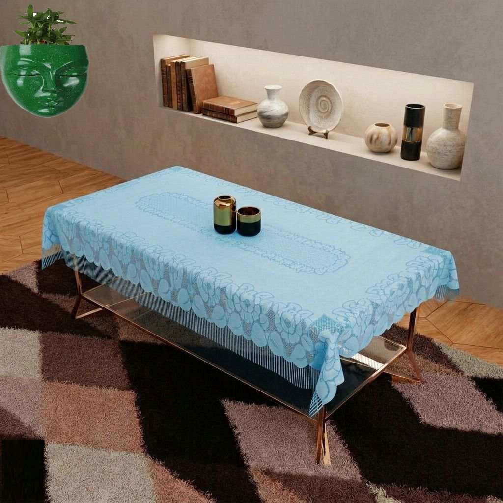 Cotton 4 Seater Self Design Table Cover-image-21