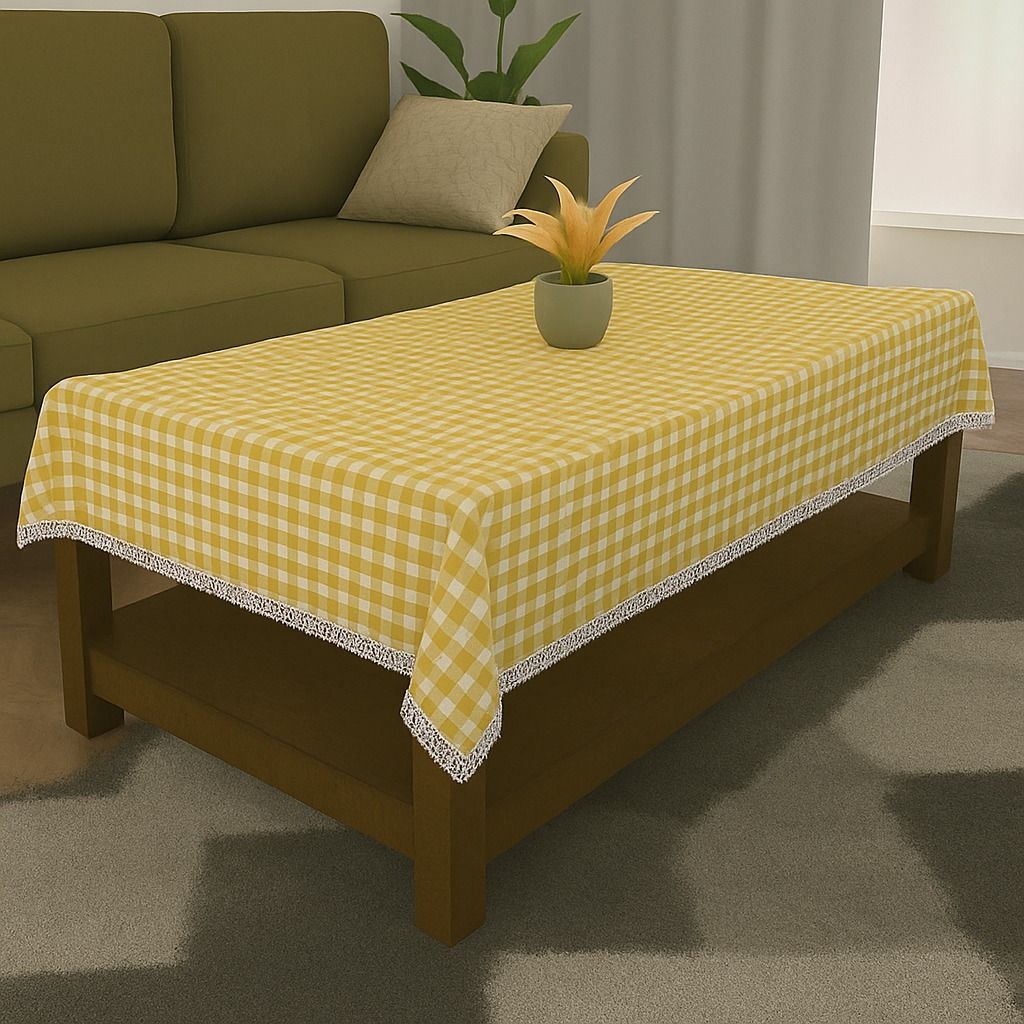 optica weaves Cotton 6 Seater Checkered Table Cover-picture-12