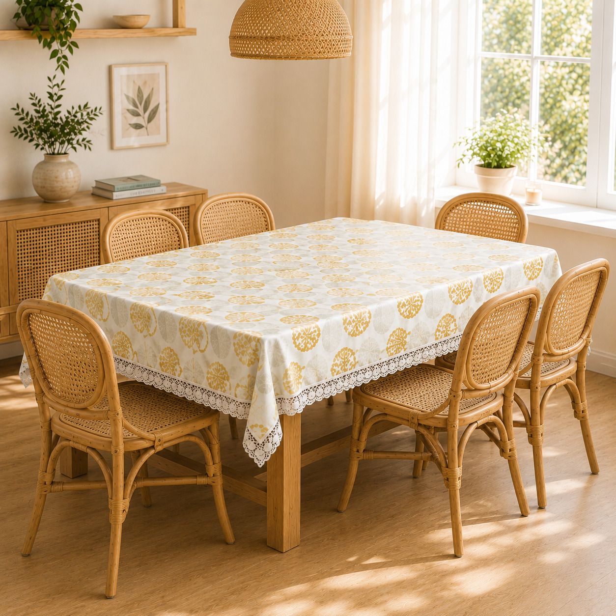 wani PVC, Plastic 6 Seater Floral Table Cover-picture-21
