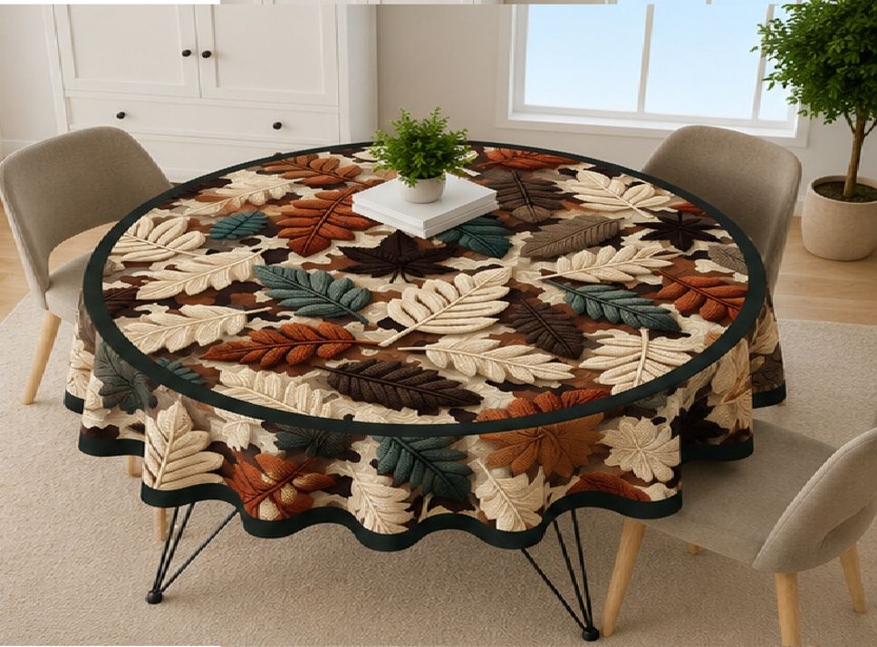flipkart smartbuy Velvet 6 Seater Printed Table Cover-picture-34