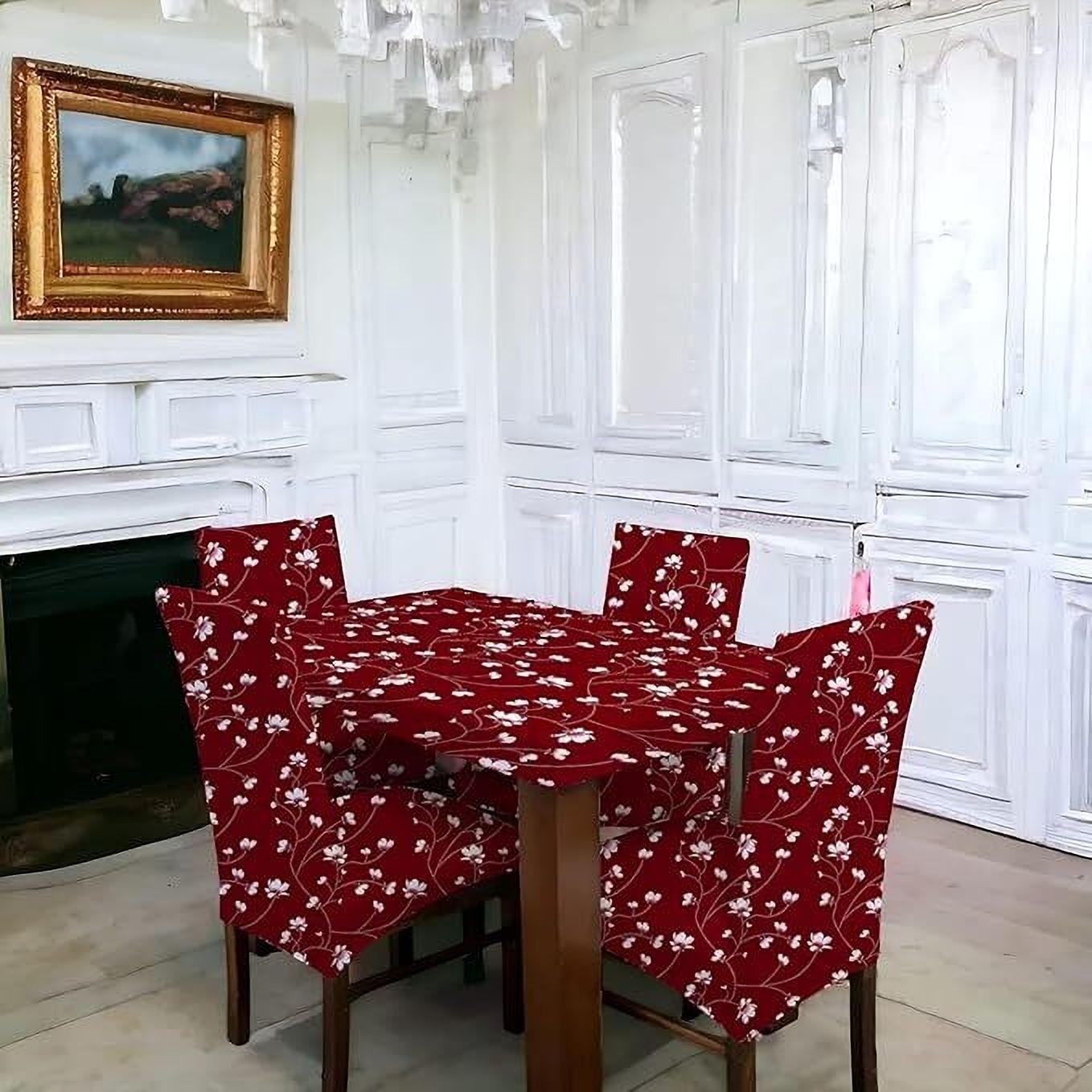 amberaura Polyester 6 Seater Floral Table Cover-picture-11