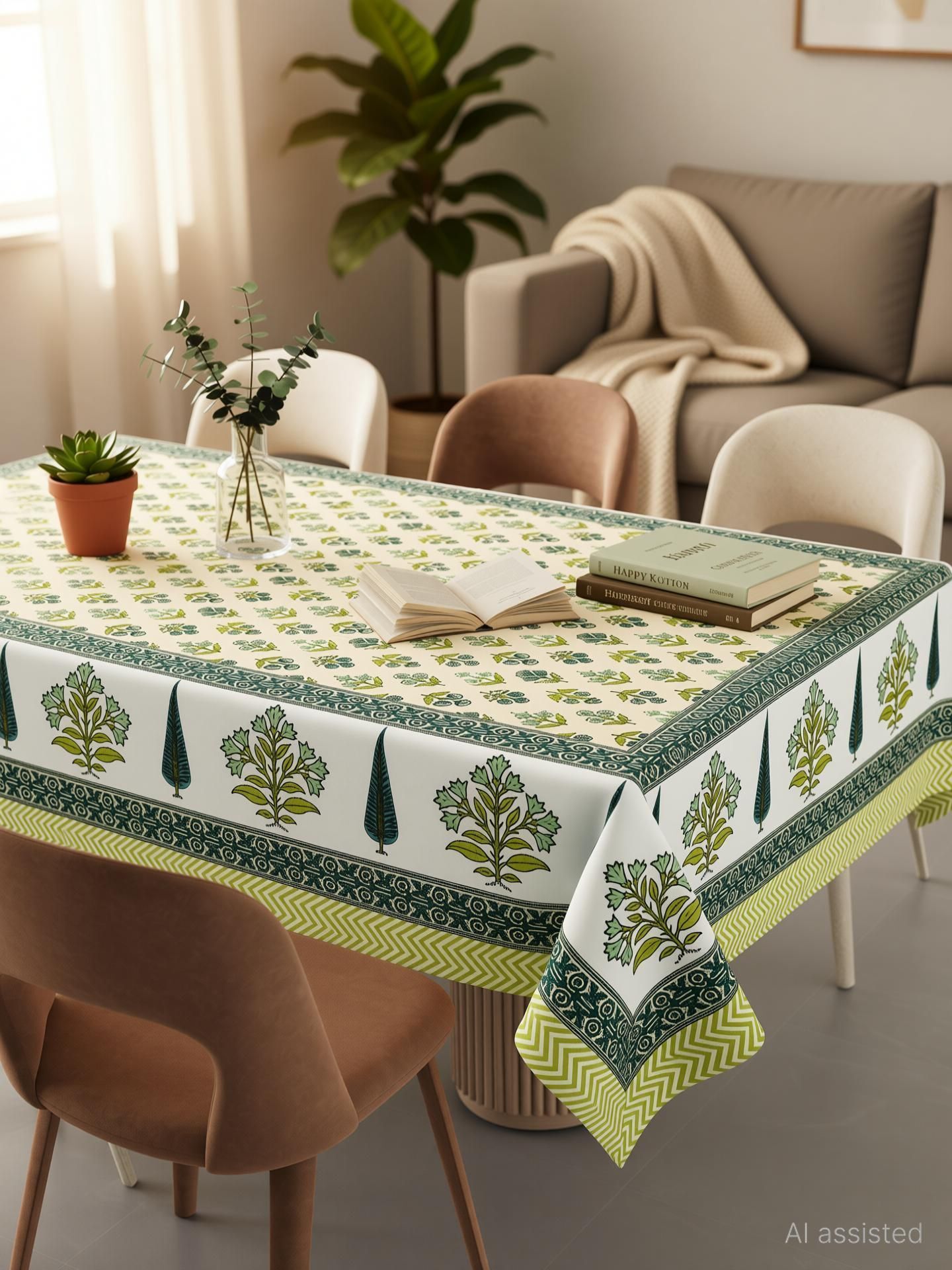 flipkart smartbuy Cotton 6 Seater Printed Table Cover-picture-30