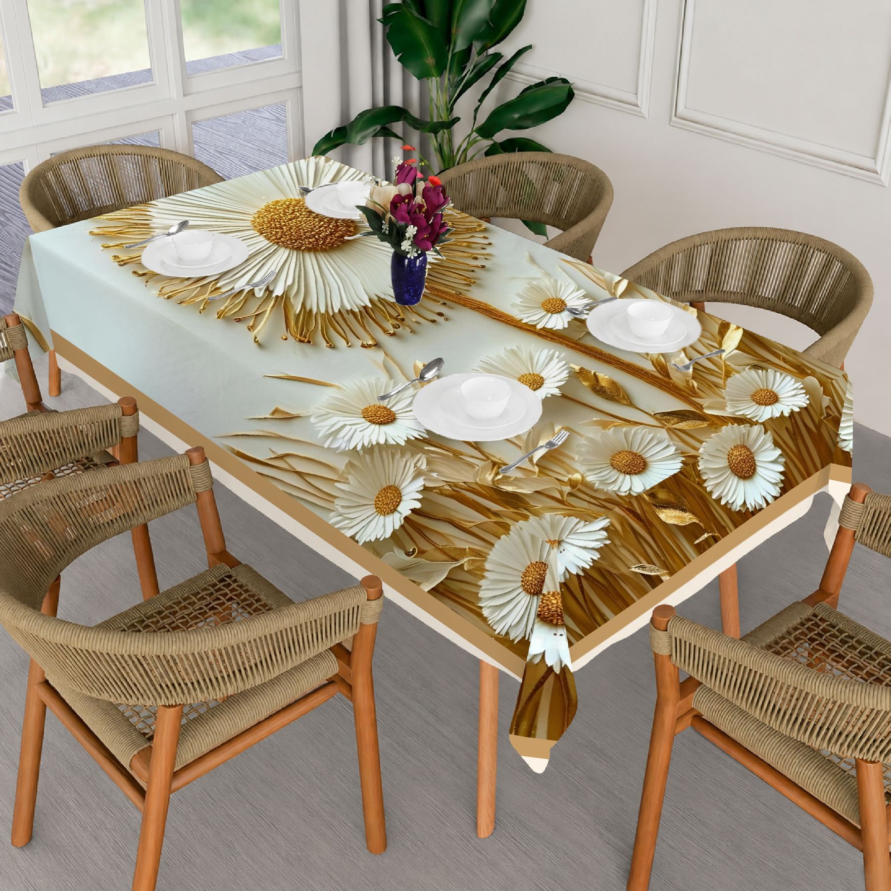 ivaza Velvet 6 Seater Printed Table Cover-picture-28