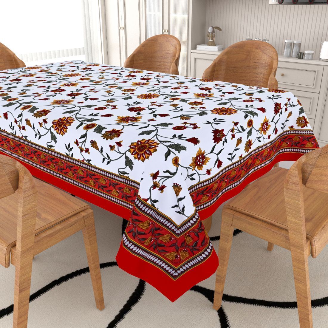 flipkart smartbuy Cotton 6 Seater Printed Table Cover-picture-22