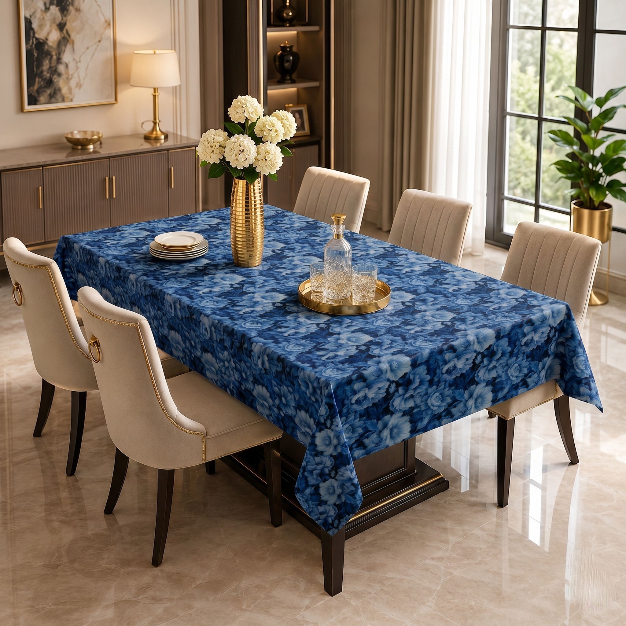 hovenza PVC 4 Seater Floral Table Cover-picture-2