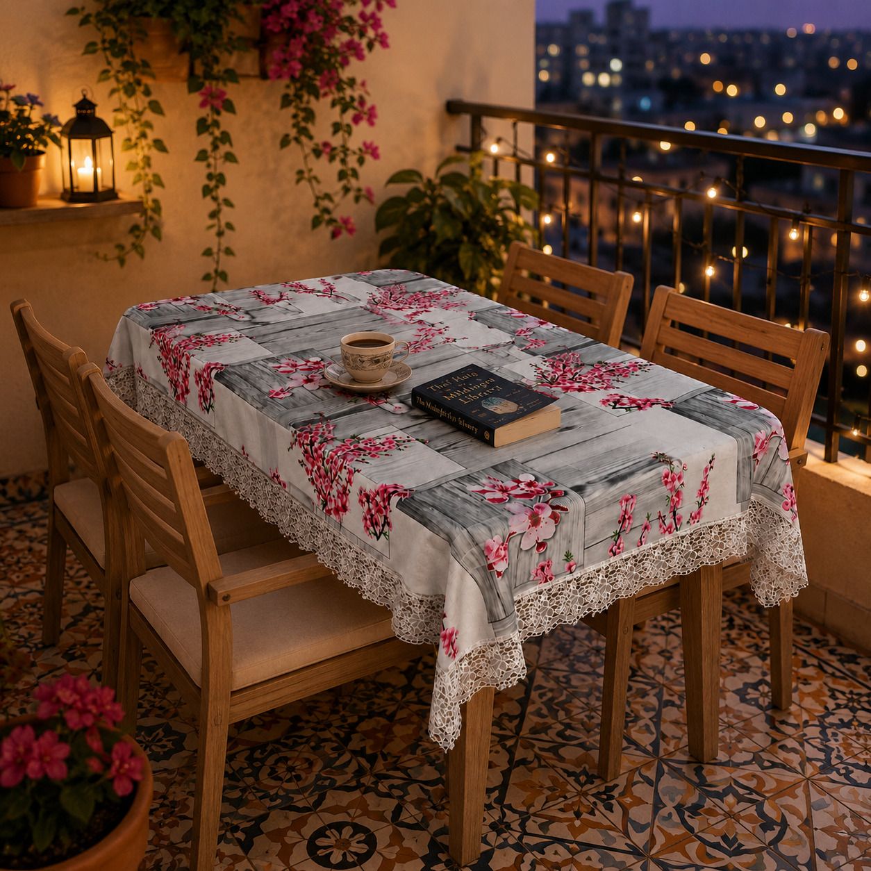 wani Plastic, PVC 4 Seater Floral Table Cover-picture-25