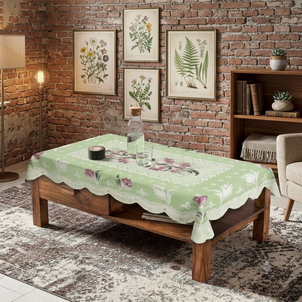 Cotton 4 Seater Floral Table Cover-image-6