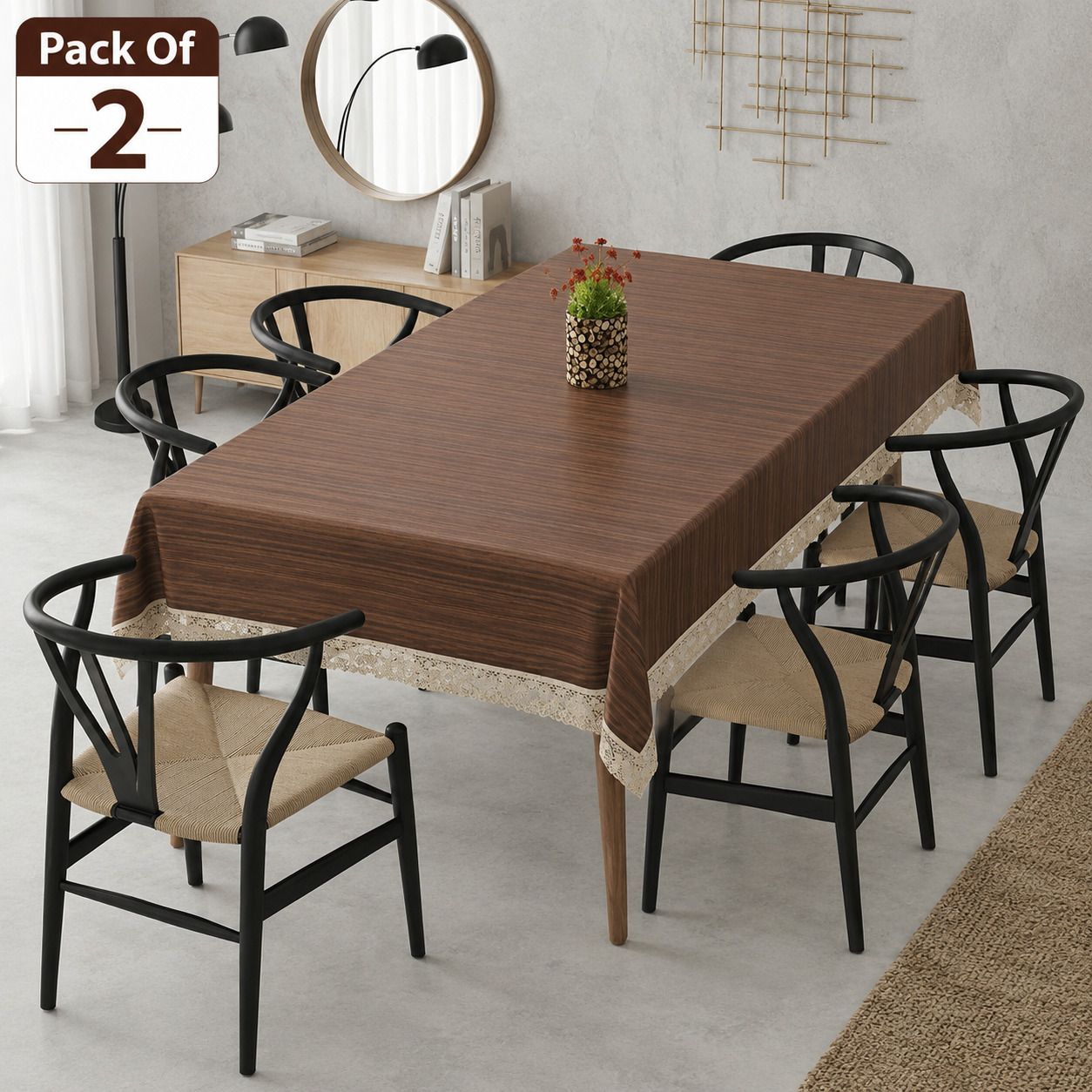 wani Plastic, PVC 4 Seater Striped Table Cover-picture-14