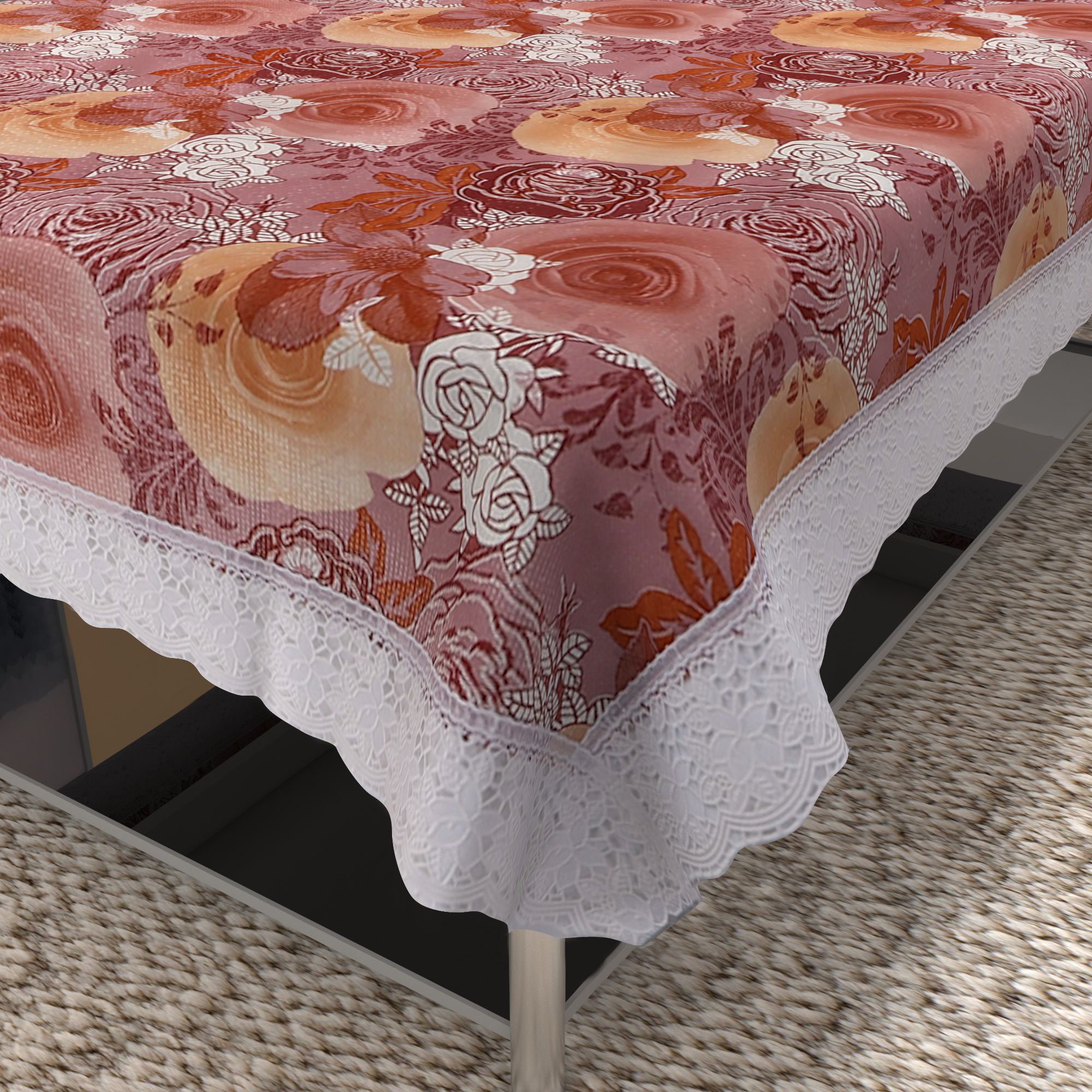 casa furnishing Floral 6 Seater Table Cover-picture-14