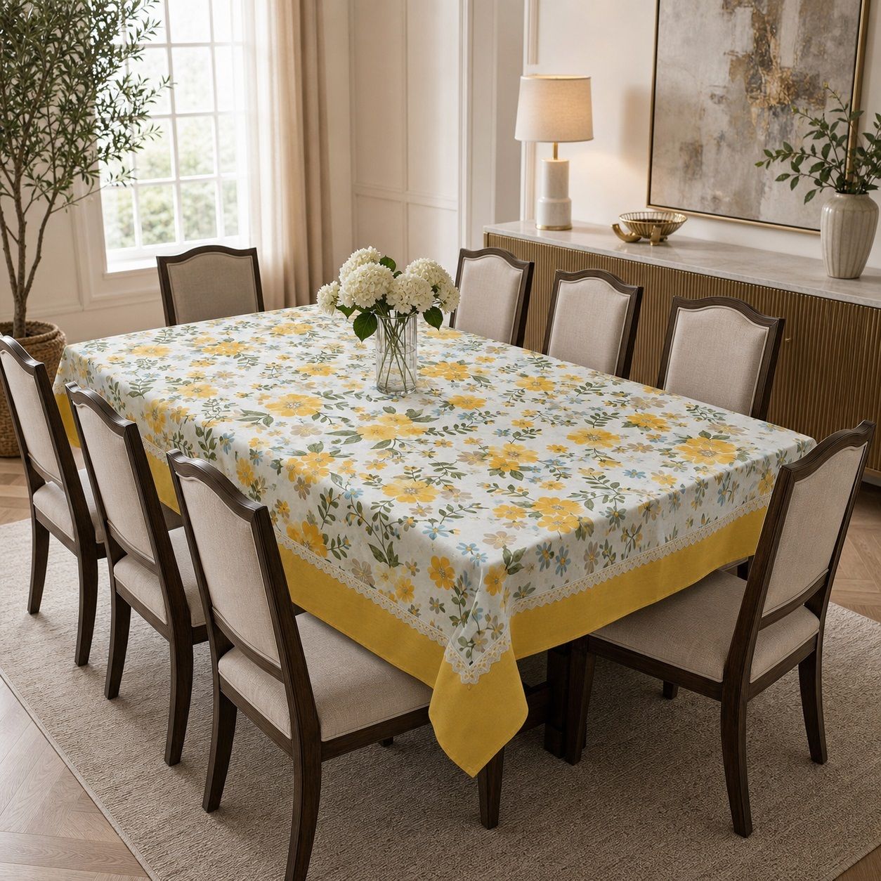 Cotton 8 Seater Floral Table Cover-image-34