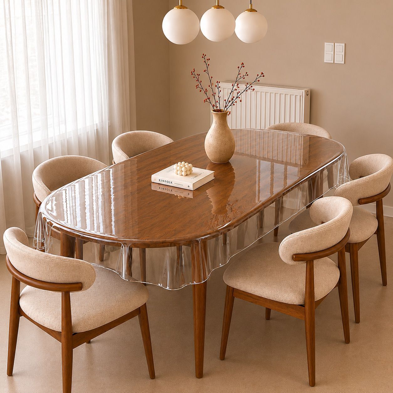 getgol home PVC 6 Seater Solid Table Cover-picture-46