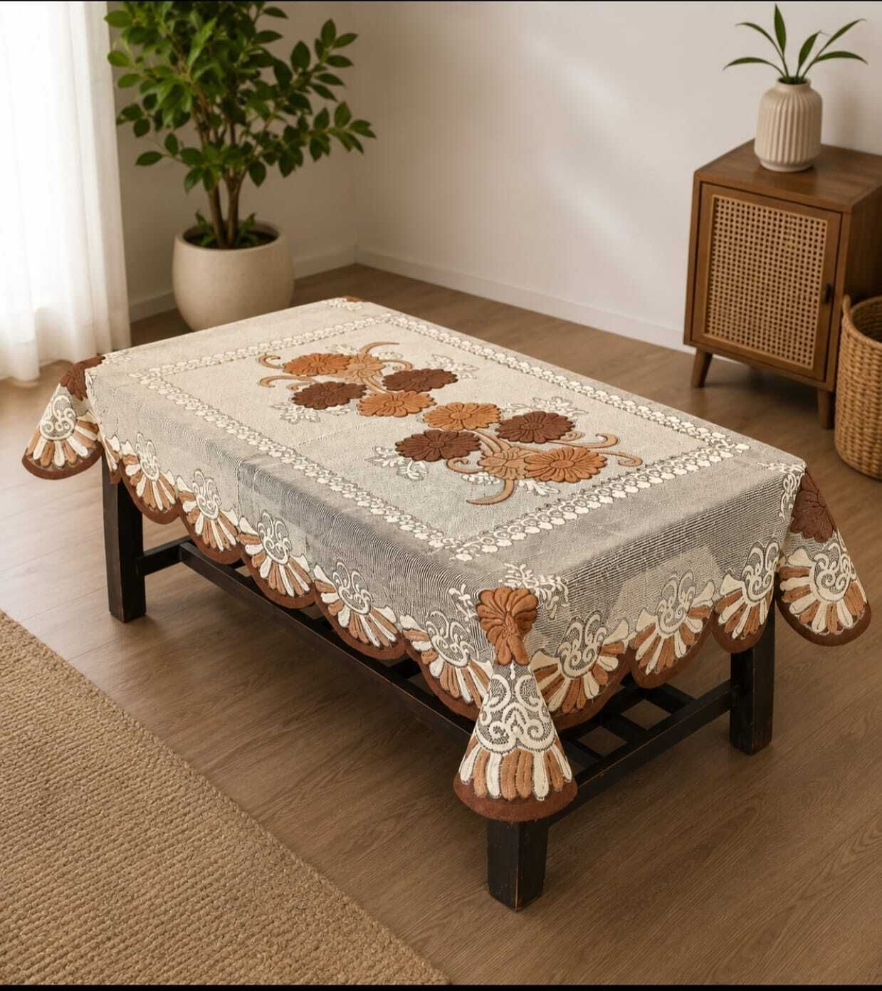 Cotton 4 Seater Floral Table Cover-image-17