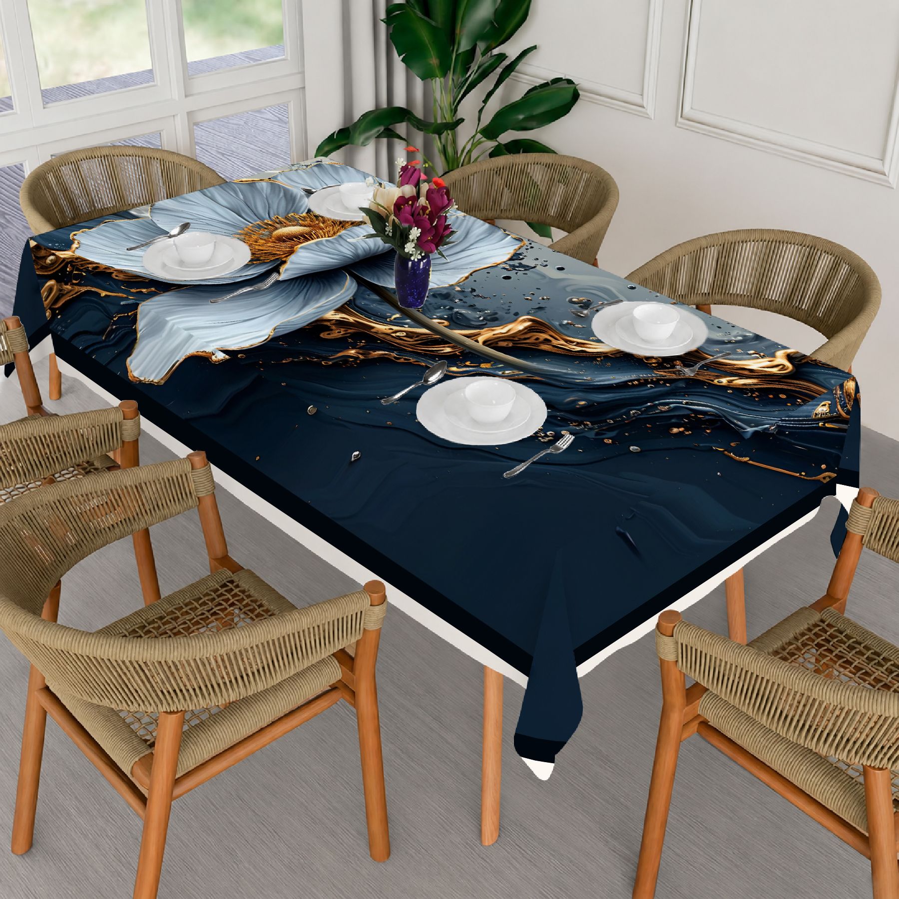 ivaza Velvet 6 Seater Printed Table Cover-picture-36