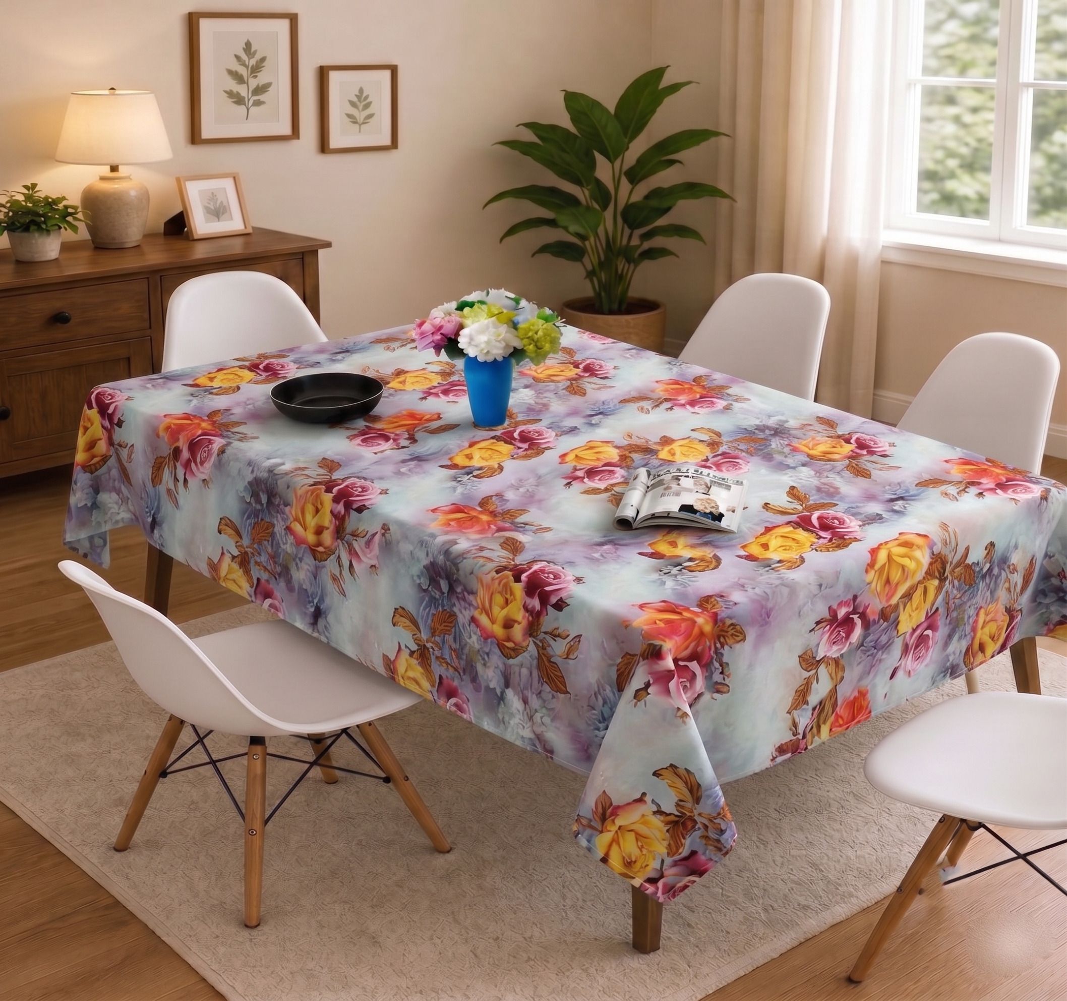 hovenza PVC 4 Seater Floral Table Cover-picture-10