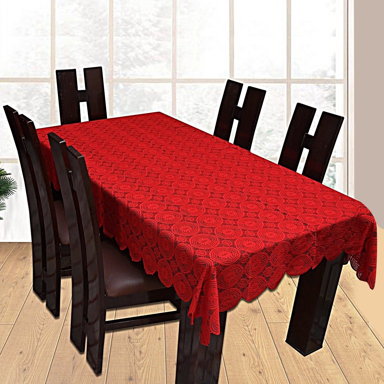 casa furnishing Solid 6 Seater Table Cover-picture-10
