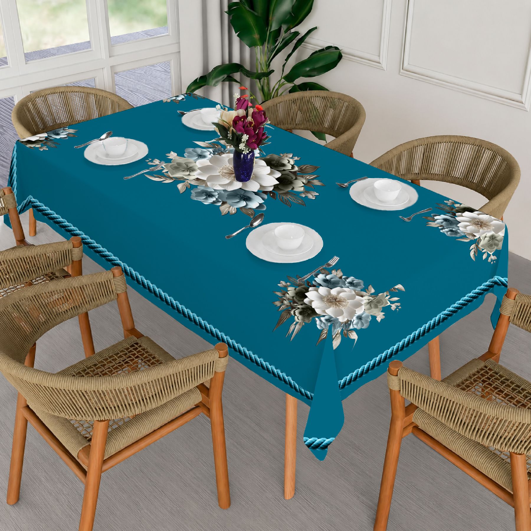 ivaza Velvet 6 Seater Printed Table Cover-picture-29