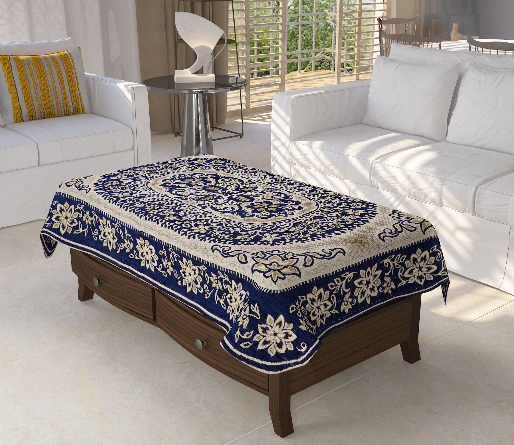 tijane Velvet 4 Seater Floral Table Cover-picture-18