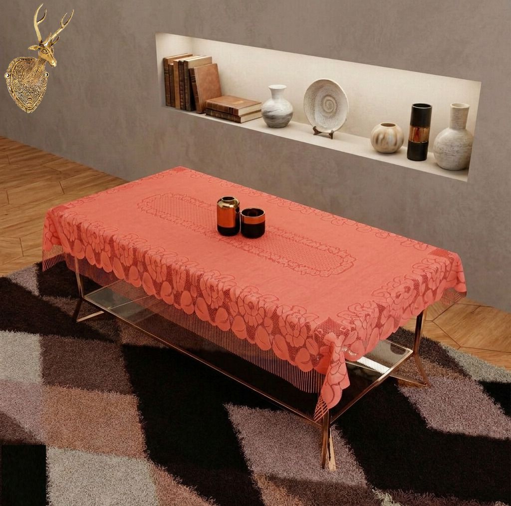 Cotton 4 Seater Self Design Table Cover-image-27
