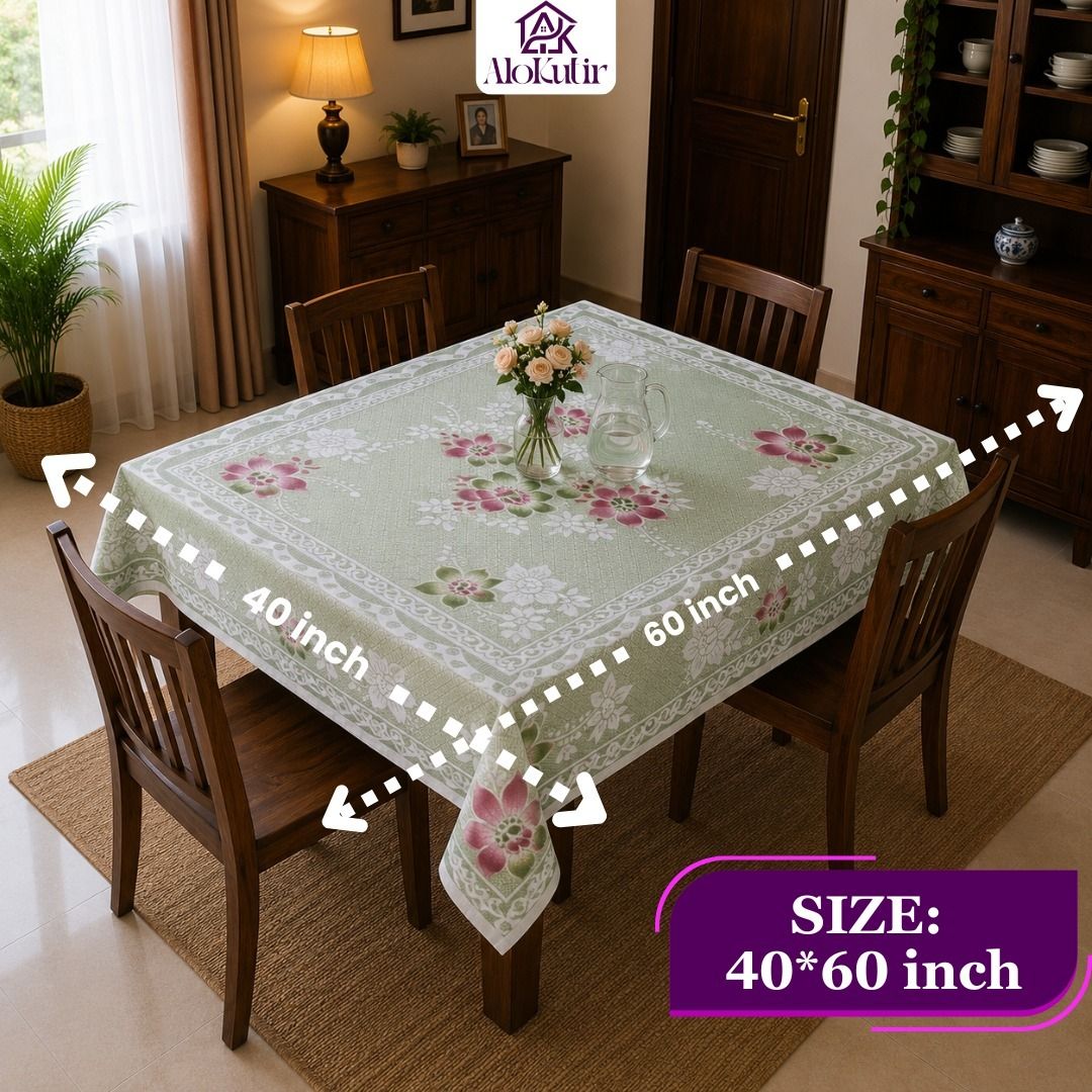 alokutir Cotton 4 Seater Floral Table Cover-picture-46