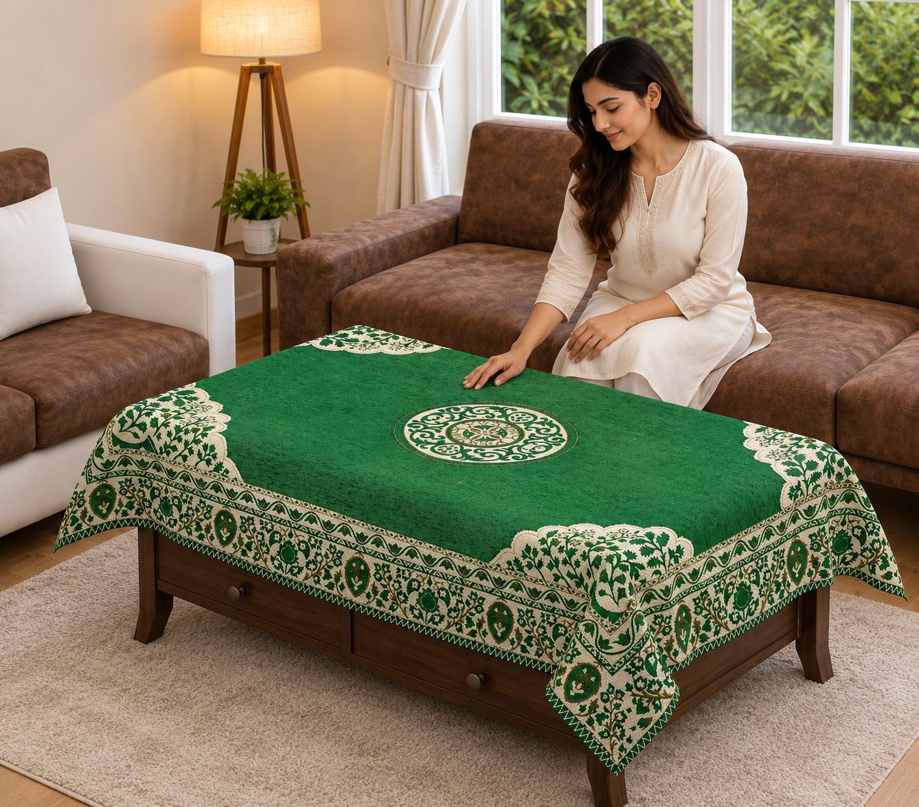 tijane Polyester 4 Seater Floral Table Cover-picture-11