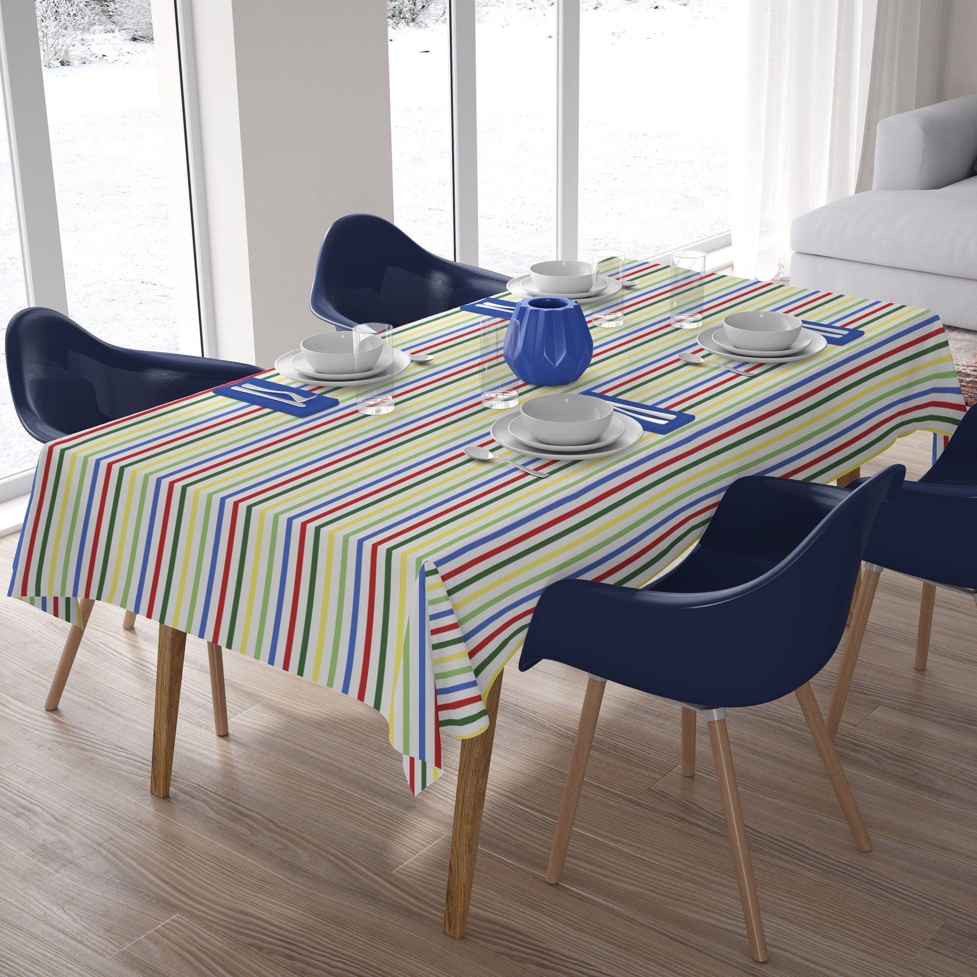 bmt Cotton 4 Seater Striped Table Cover-picture-39