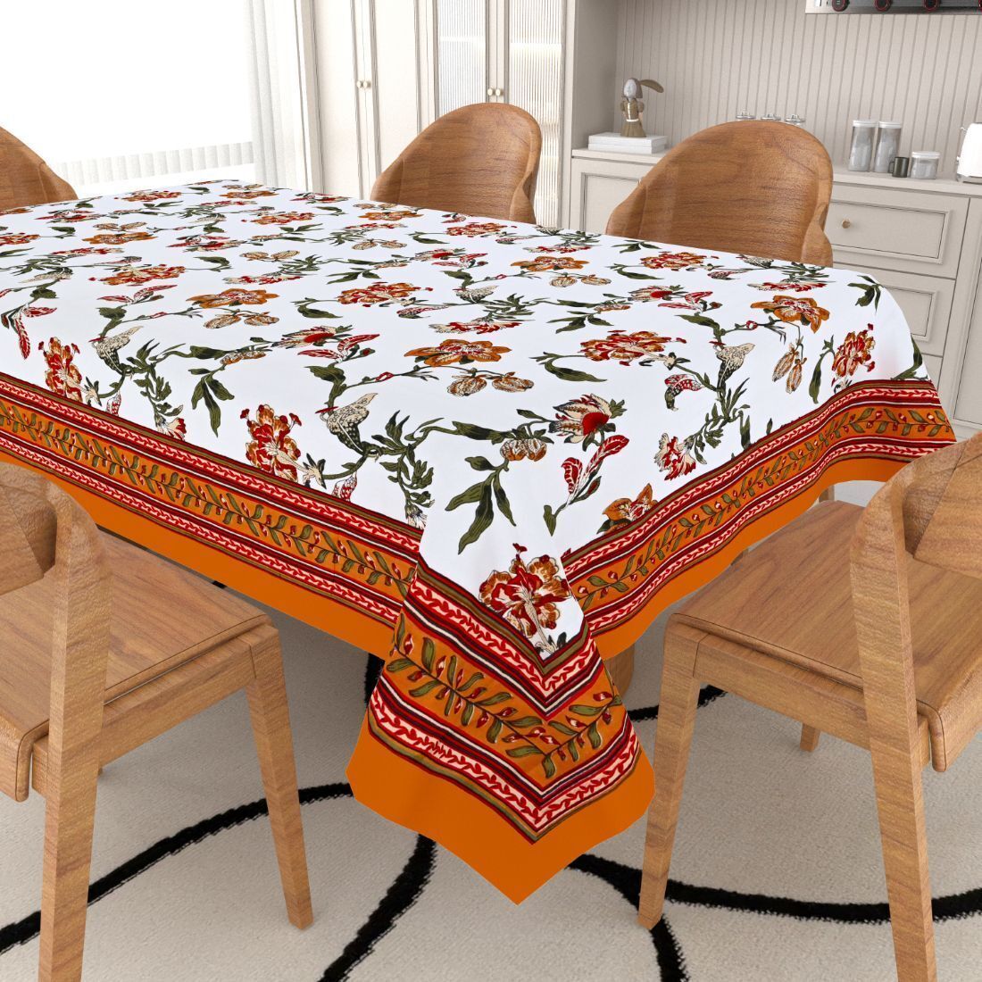 flipkart smartbuy Cotton 6 Seater Printed Table Cover-picture-18