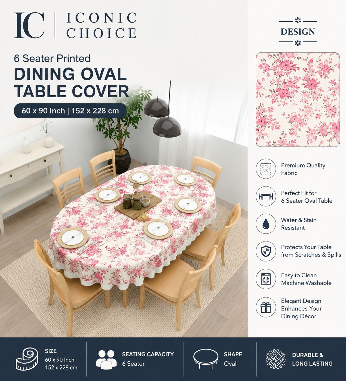 ic iconic choice PVC 6 Seater Geometric Table Cover-picture-25