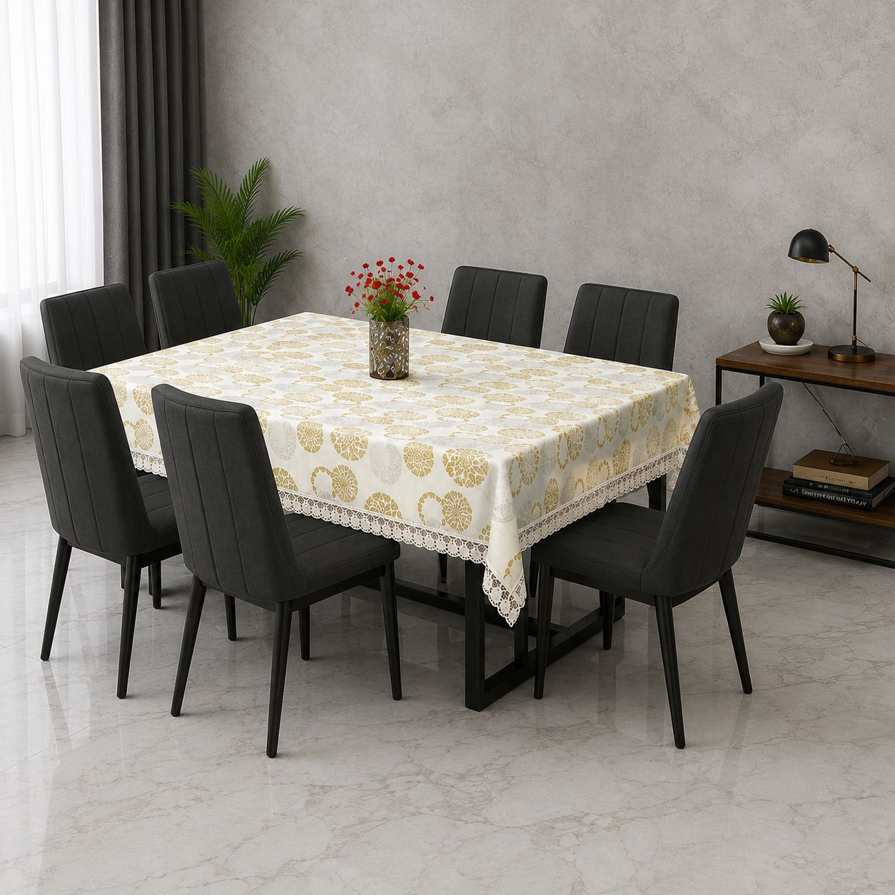 wani PVC, Plastic 6 Seater Floral Table Cover-picture-19