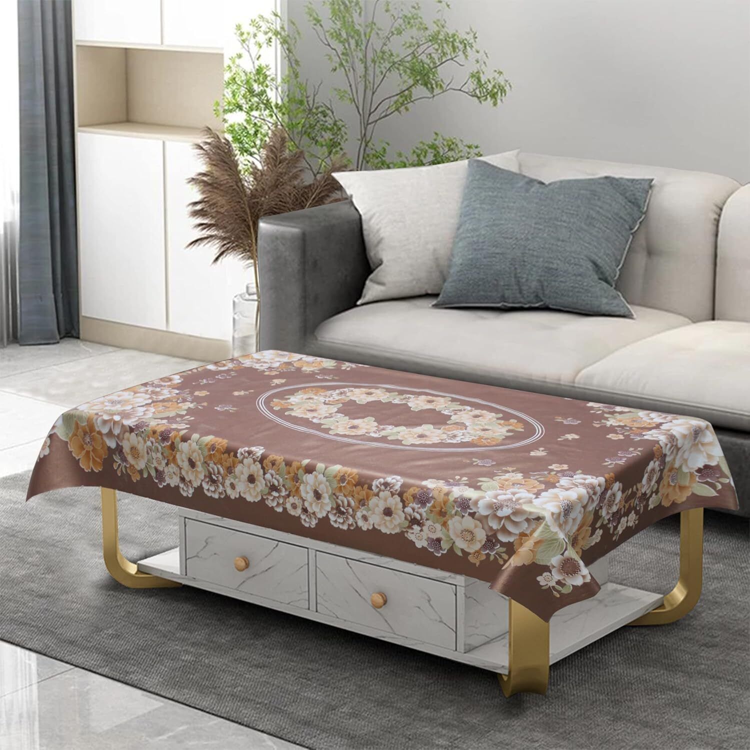 mvnk group Plastic, PVC 4 Seater Floral Table Cover-picture-11