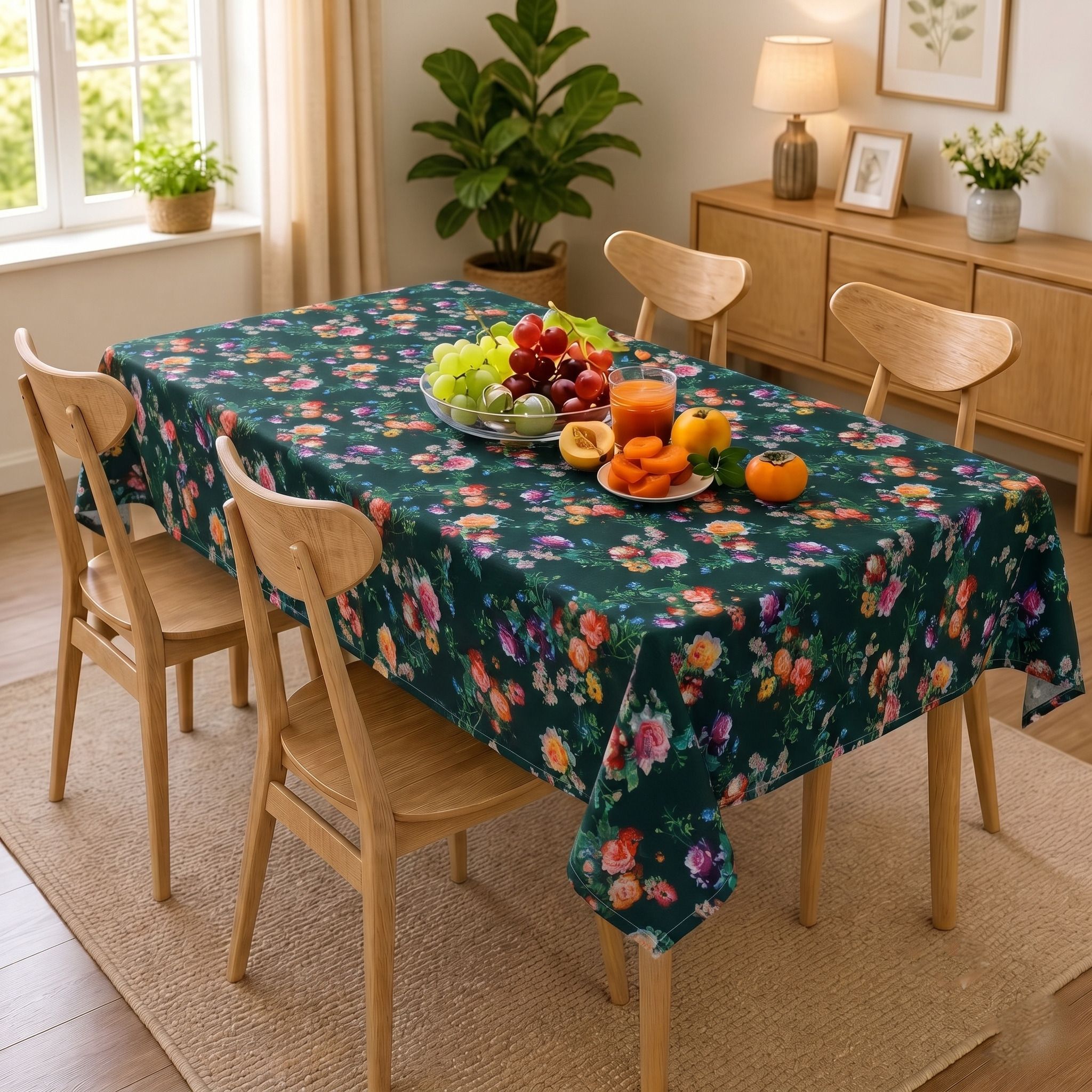 hovenza PVC 4 Seater Floral Table Cover-picture-8