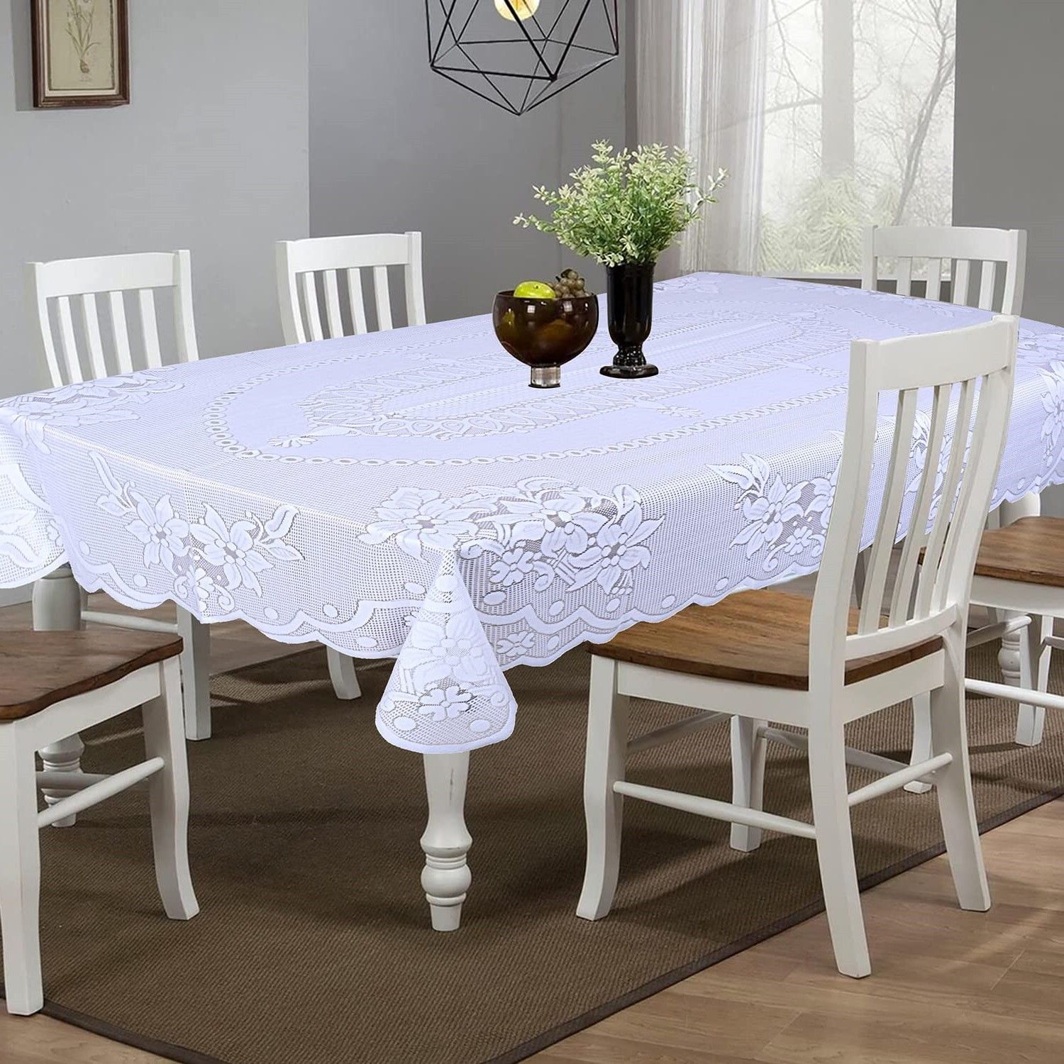easttardomm Cotton 6 Seater Self Design Table Cover-picture-16